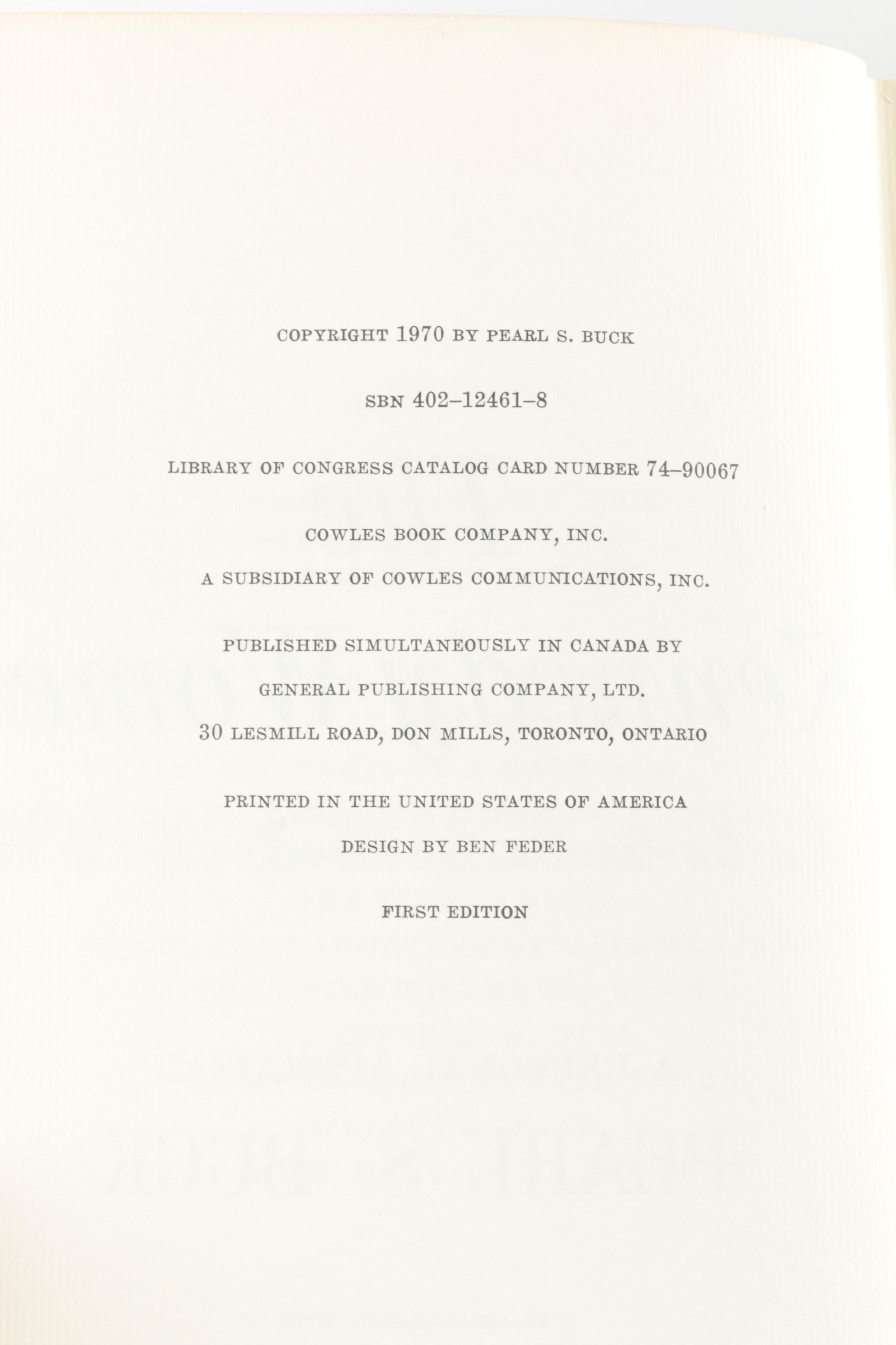 1970 First Edition "The Kennedy Women: A Personal Appraisal" by Pearl S. Buck