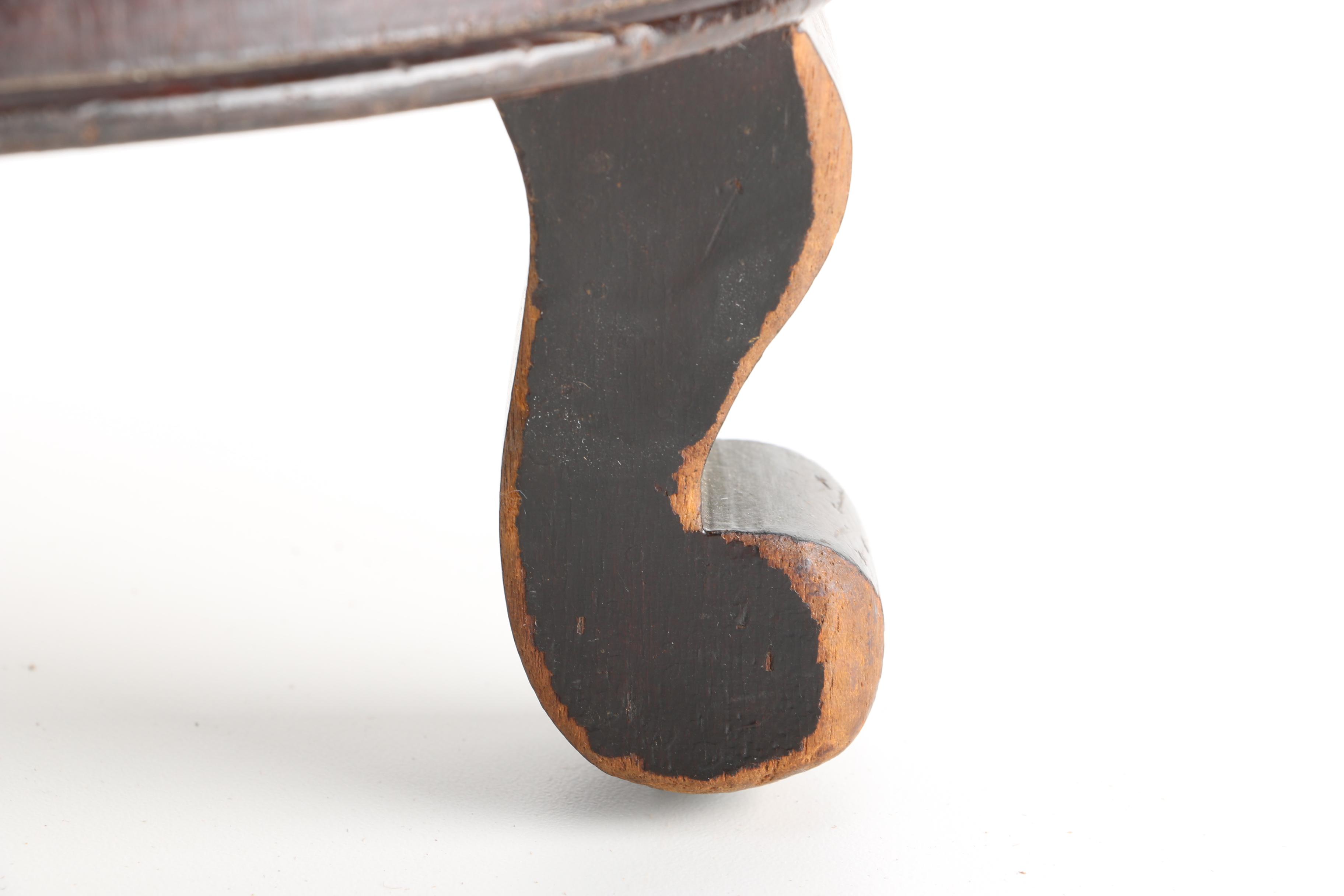 Antique Needlepoint Footstool