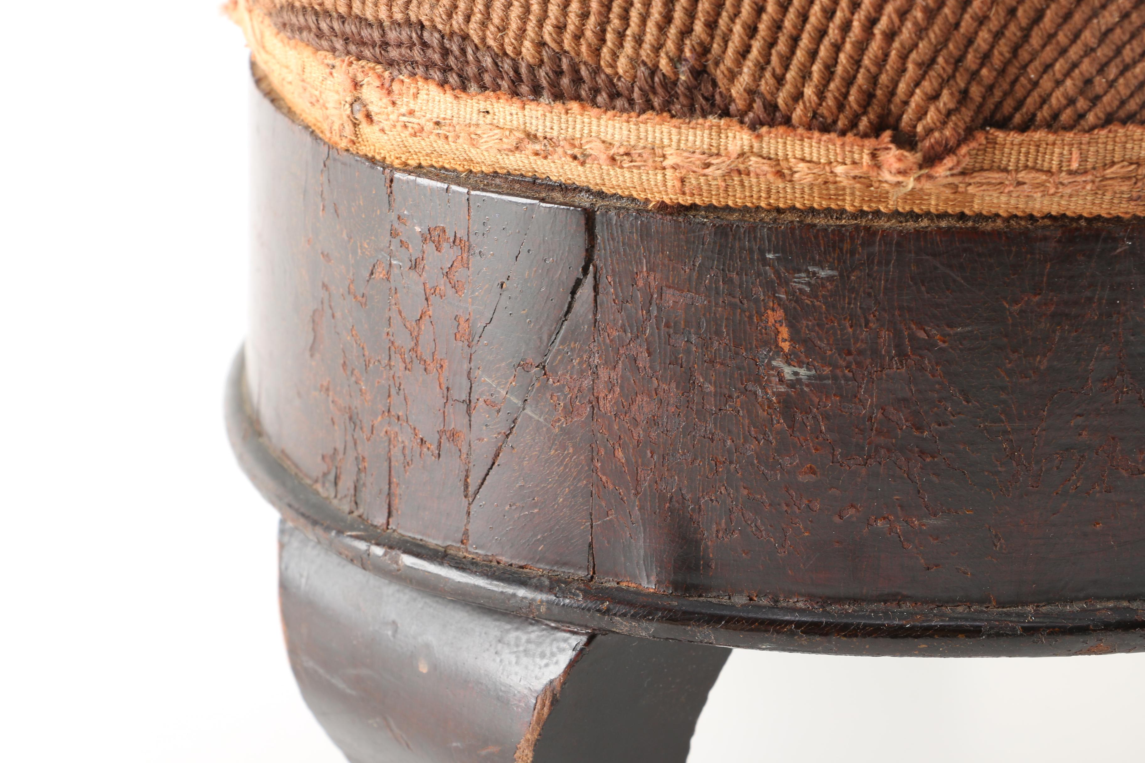 Antique Needlepoint Footstool