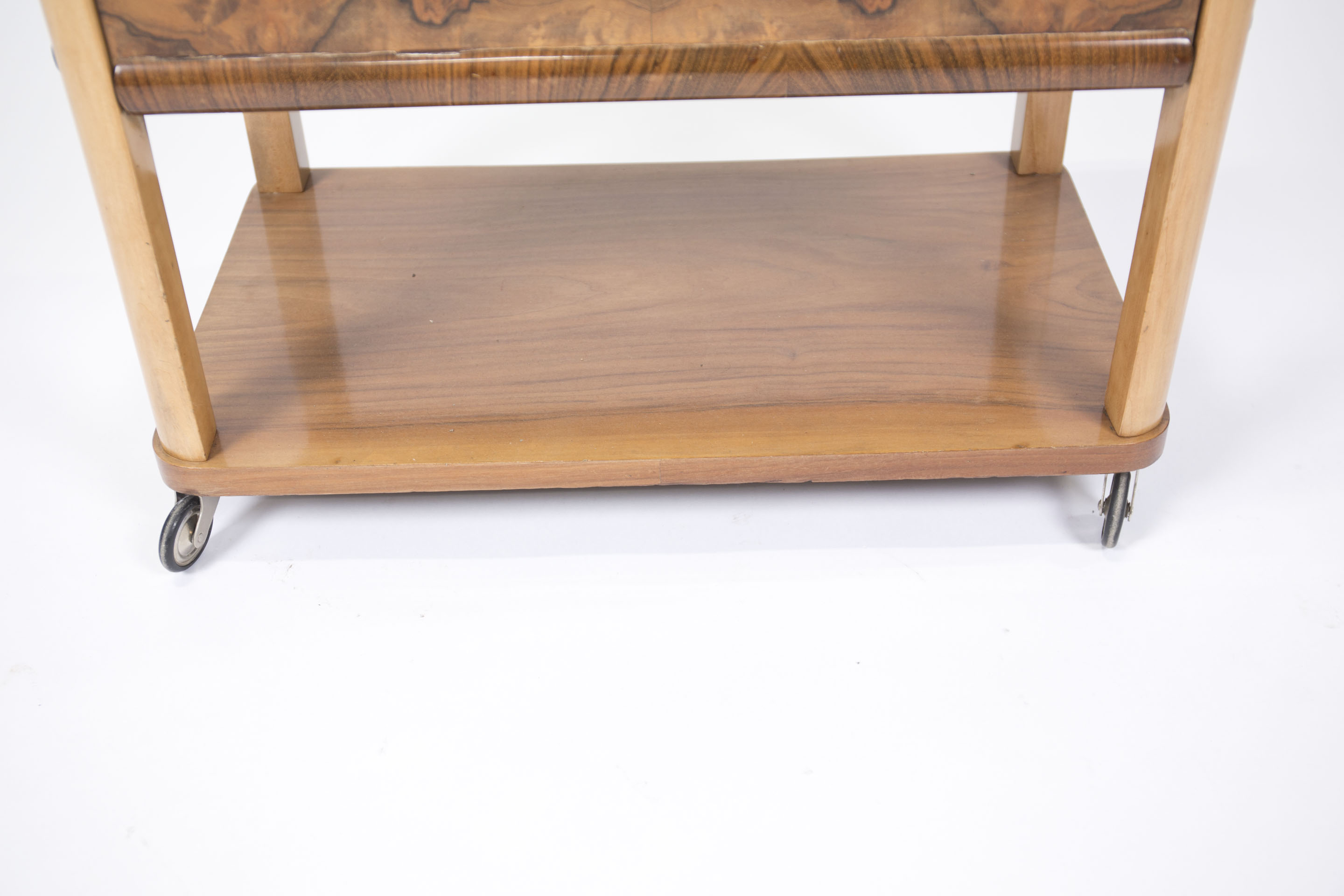 Art Deco Walnut Burl Liquor Cabinet