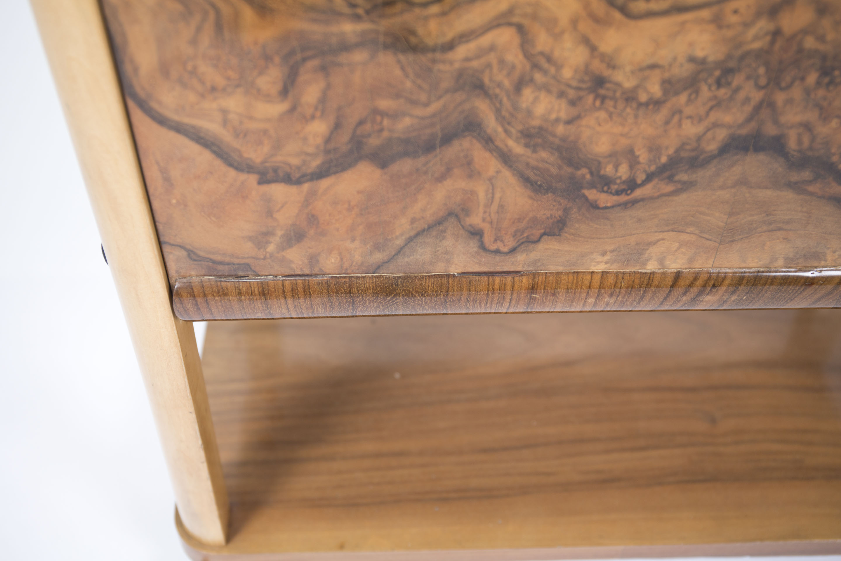 Art Deco Walnut Burl Liquor Cabinet