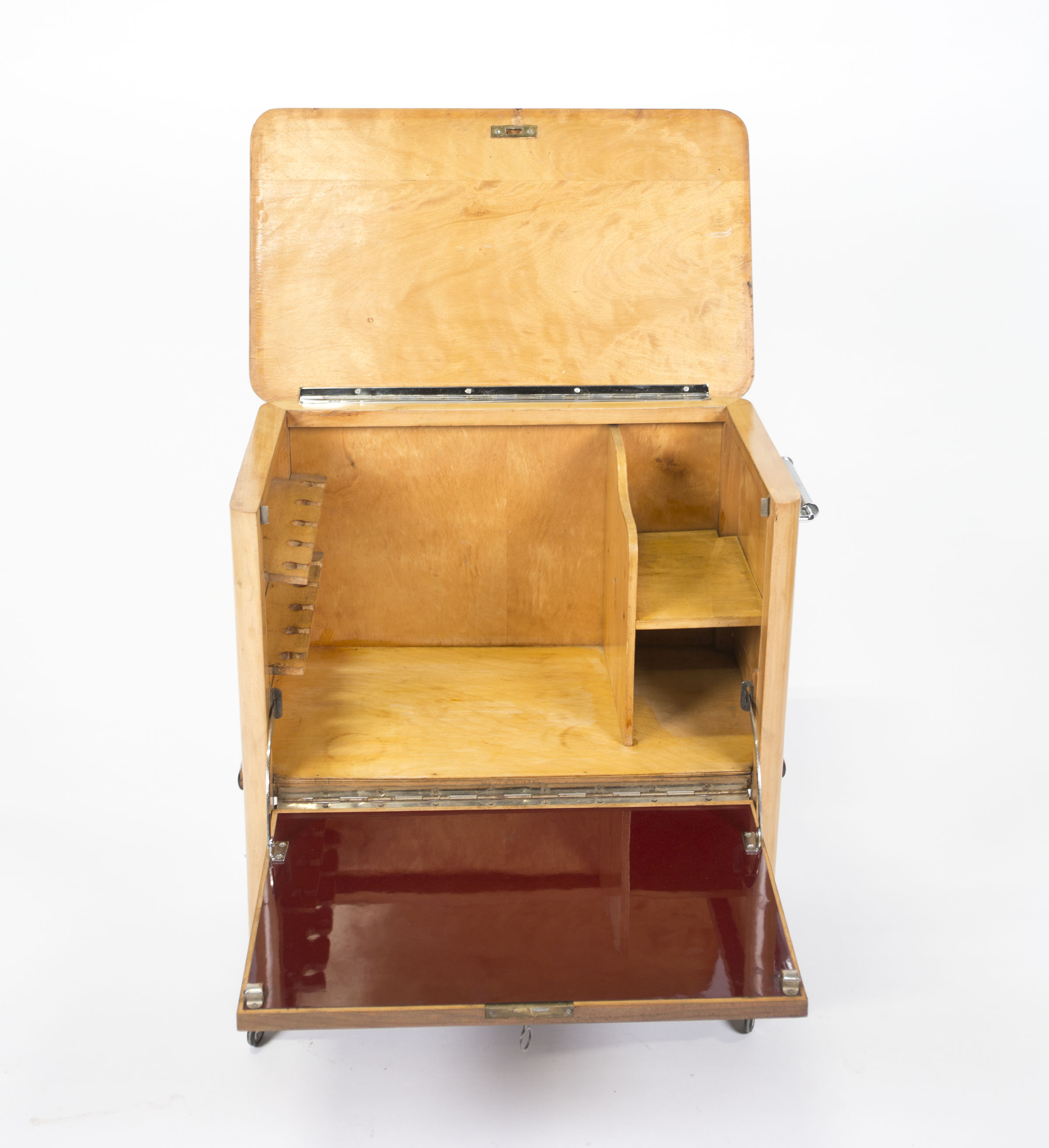 Art Deco Walnut Burl Liquor Cabinet