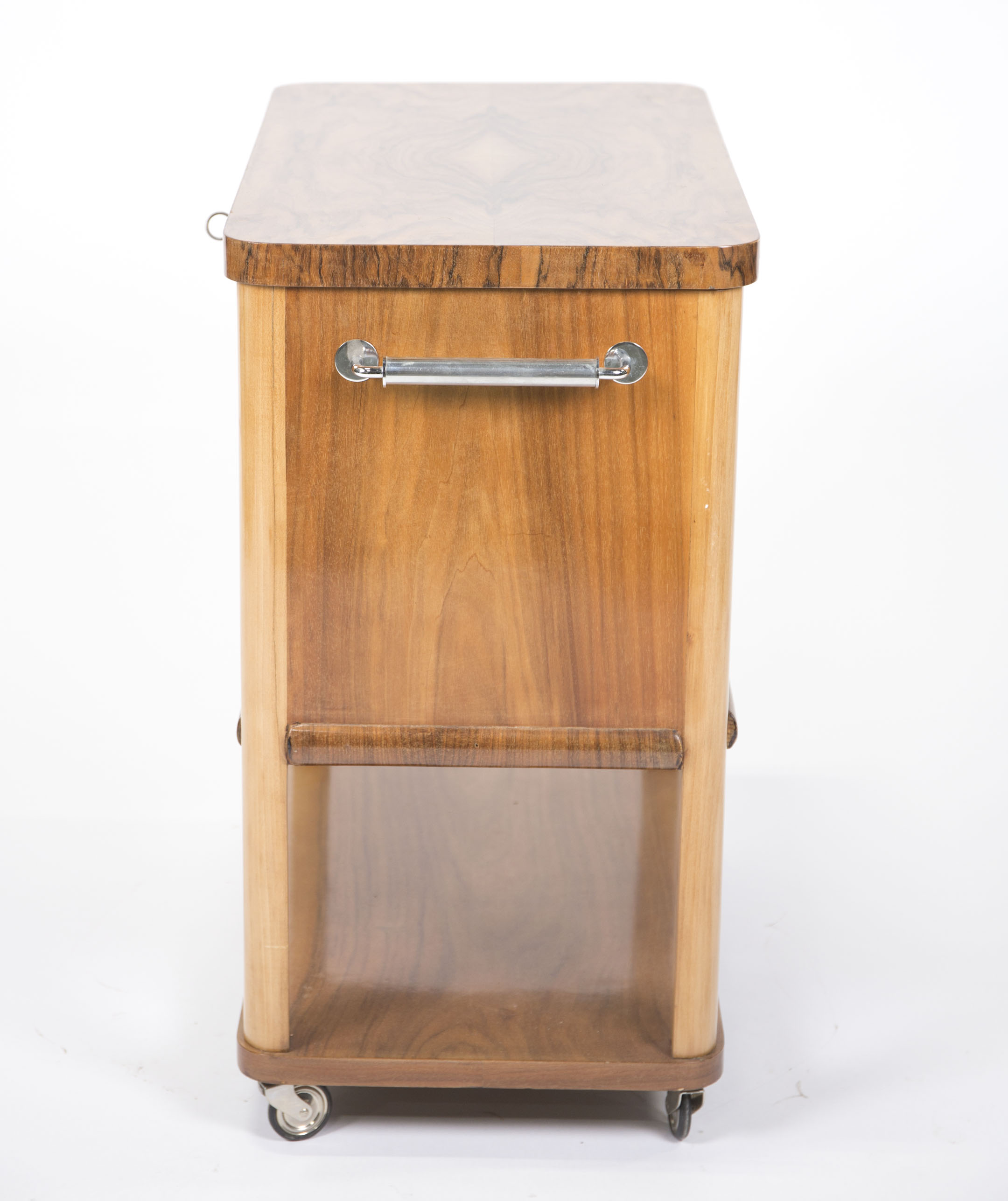 Art Deco Walnut Burl Liquor Cabinet