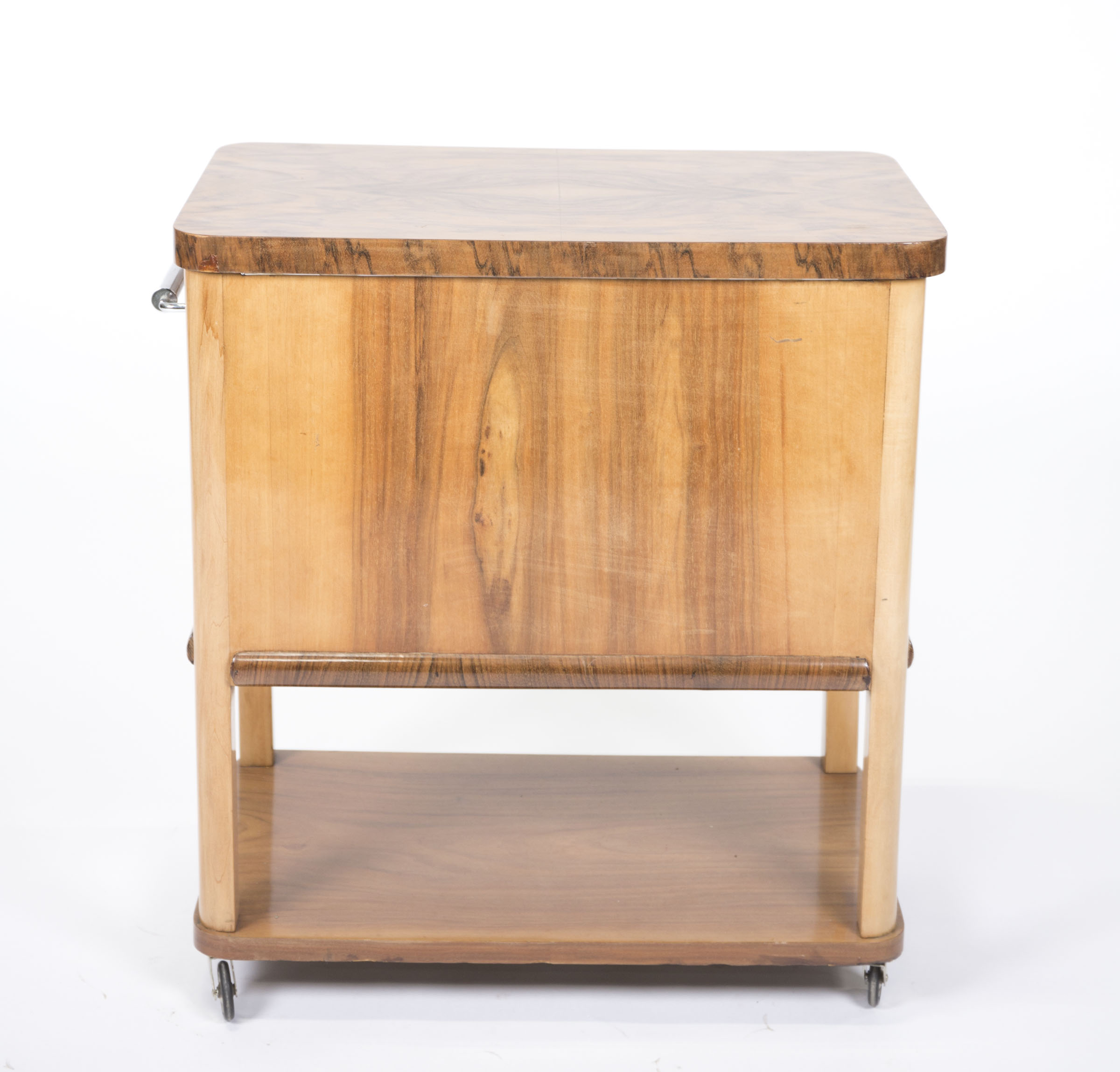 Art Deco Walnut Burl Liquor Cabinet