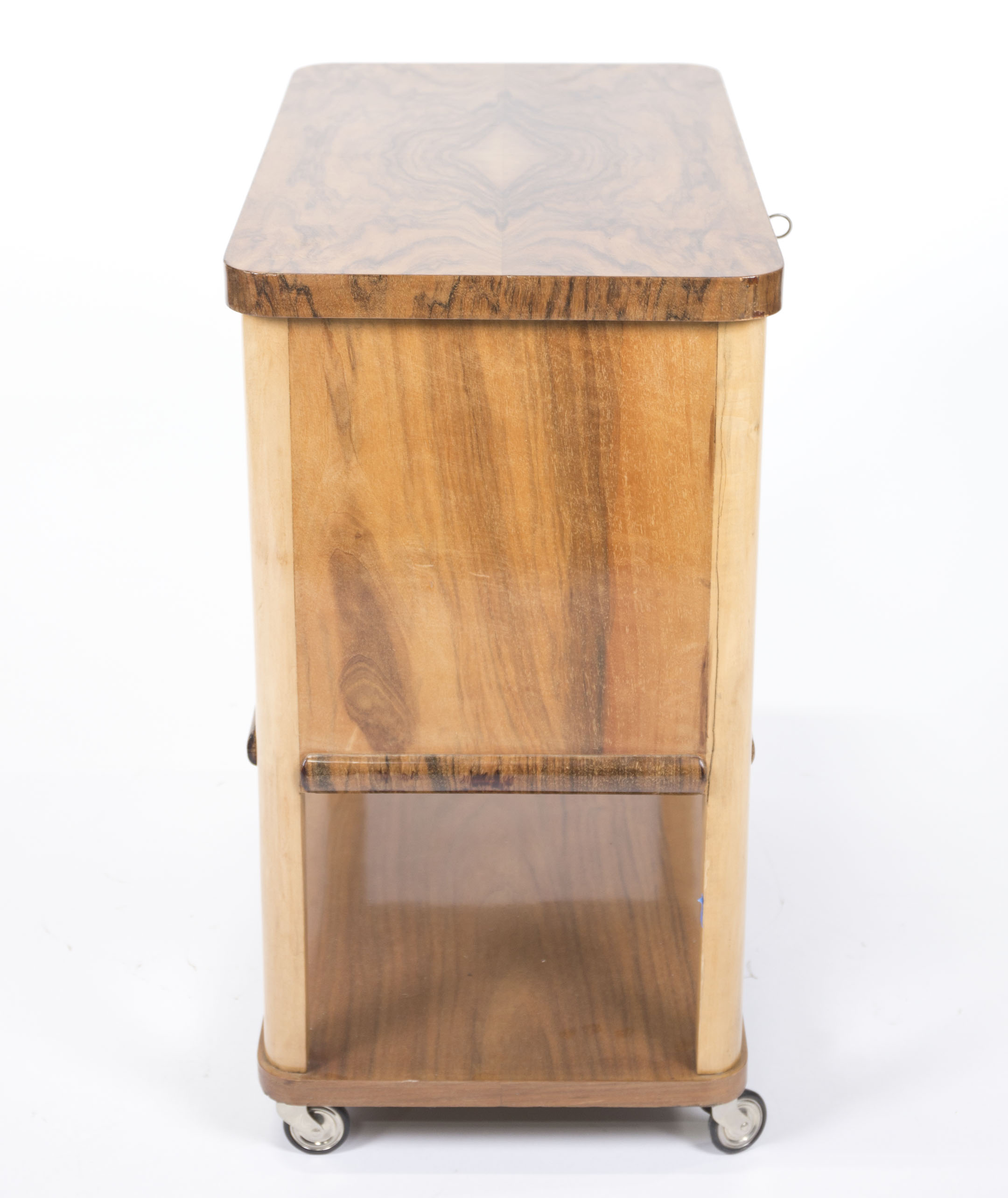 Art Deco Walnut Burl Liquor Cabinet