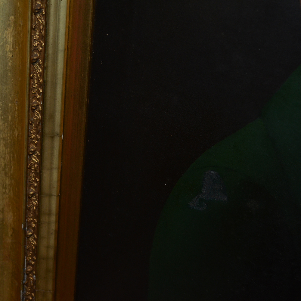 Original Oil Portrait on Canvas of Man in Green Jacket