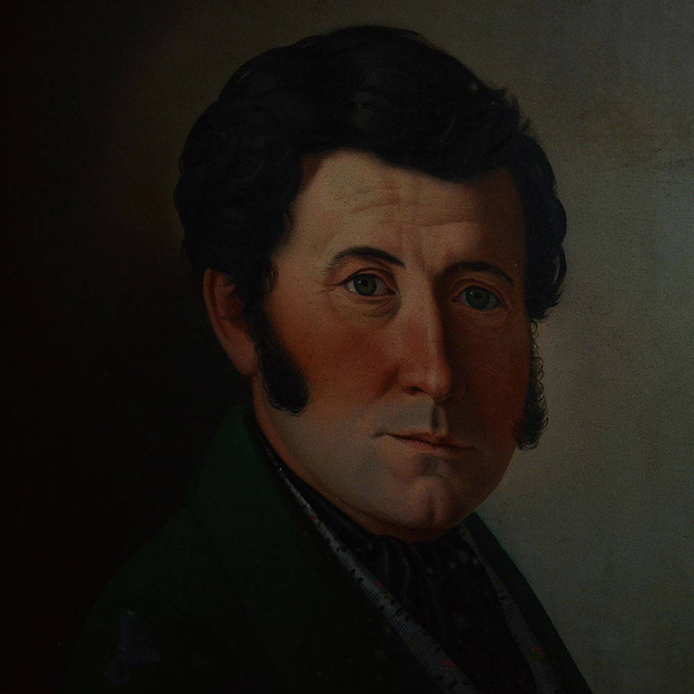 Original Oil Portrait on Canvas of Man in Green Jacket