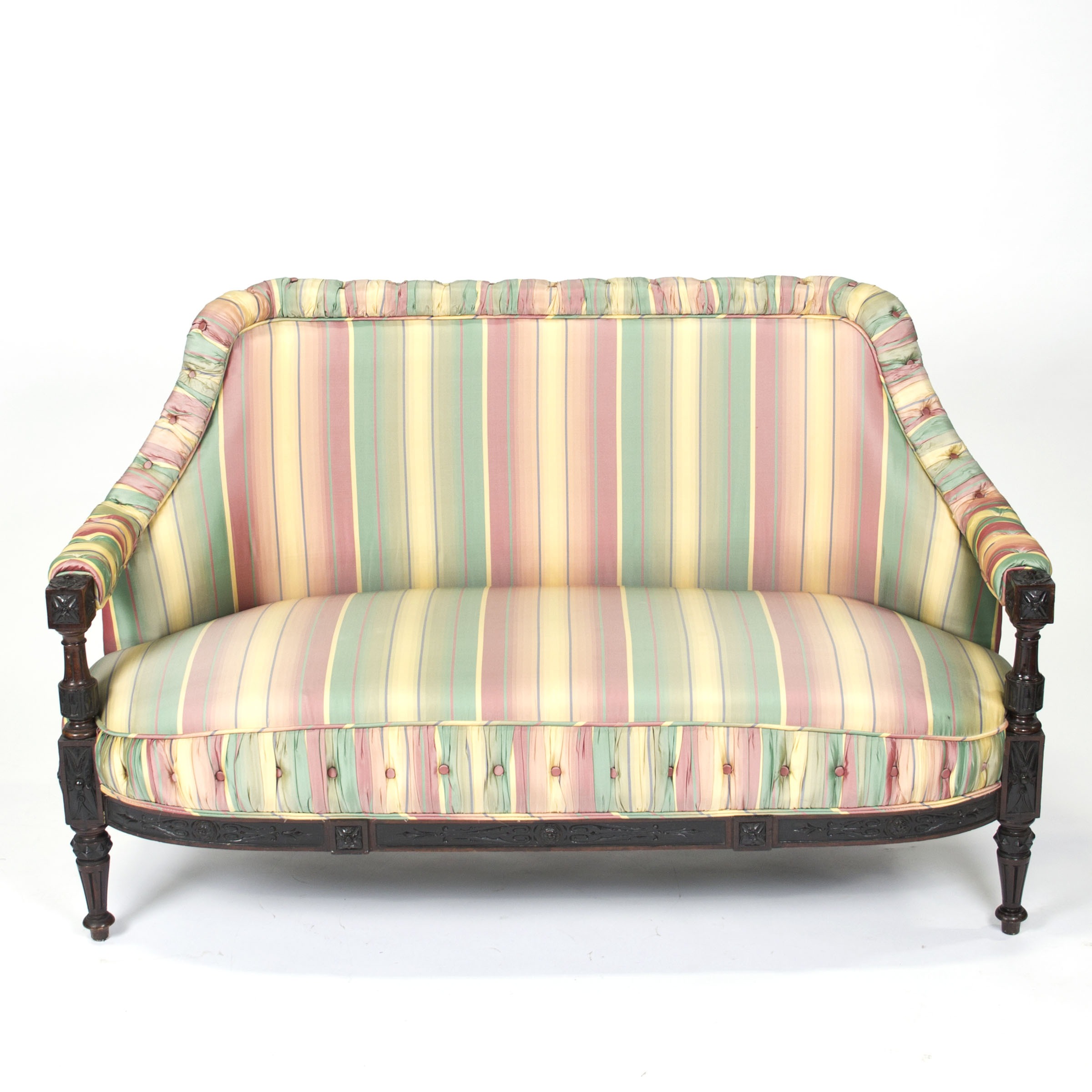 Spanish Revival Style Upholstered Loveseat
