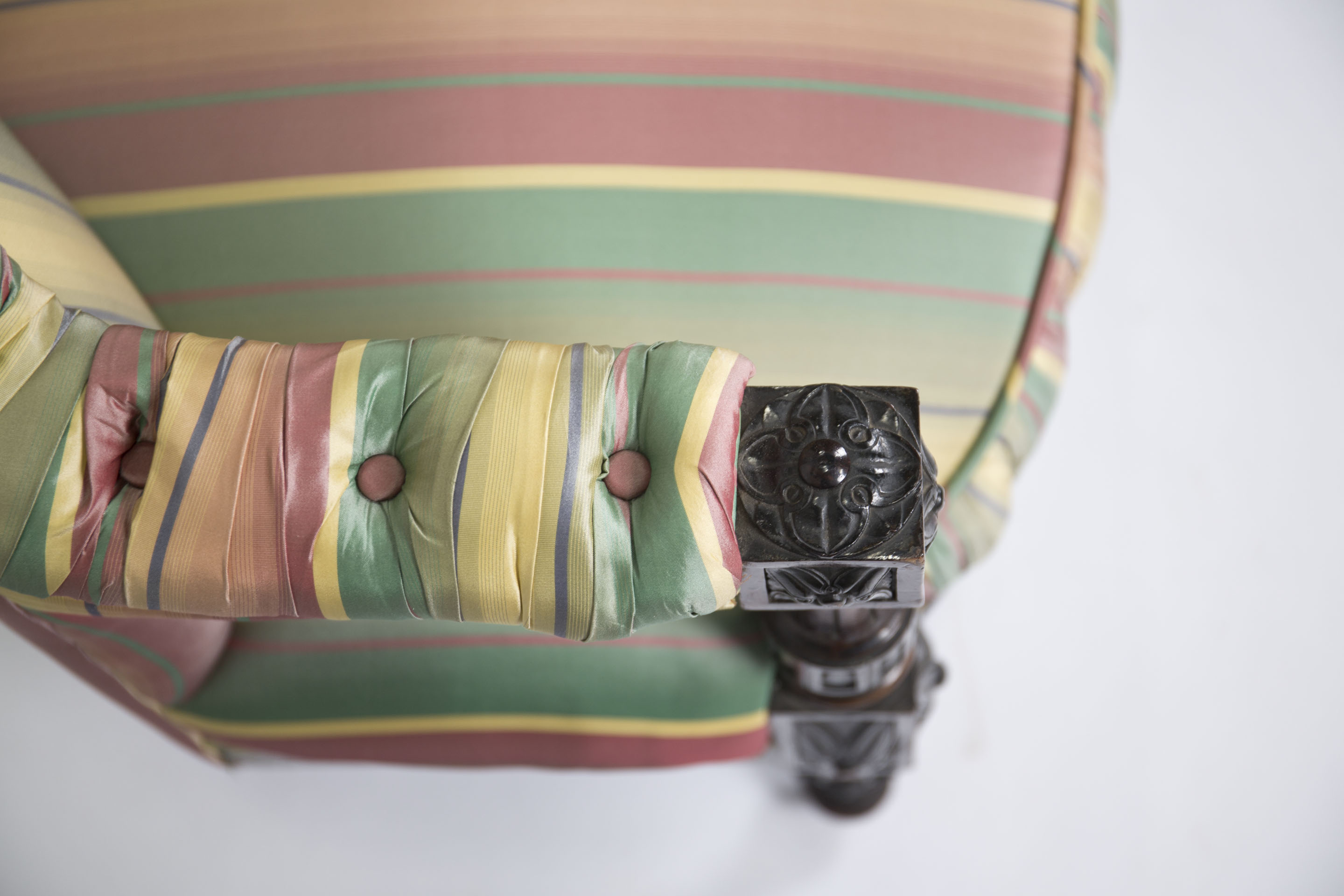 Spanish Revival Style Upholstered Loveseat