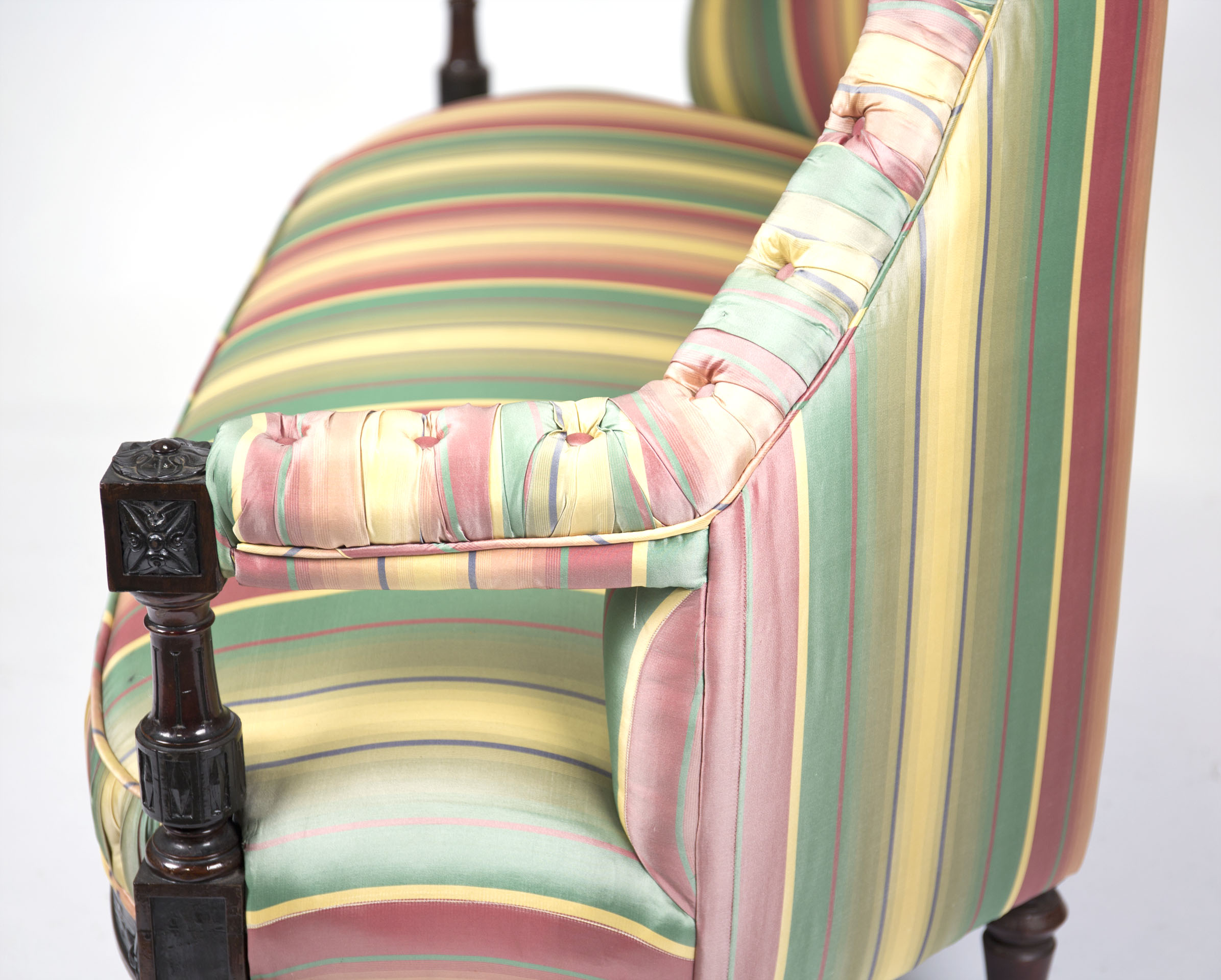 Spanish Revival Style Upholstered Loveseat