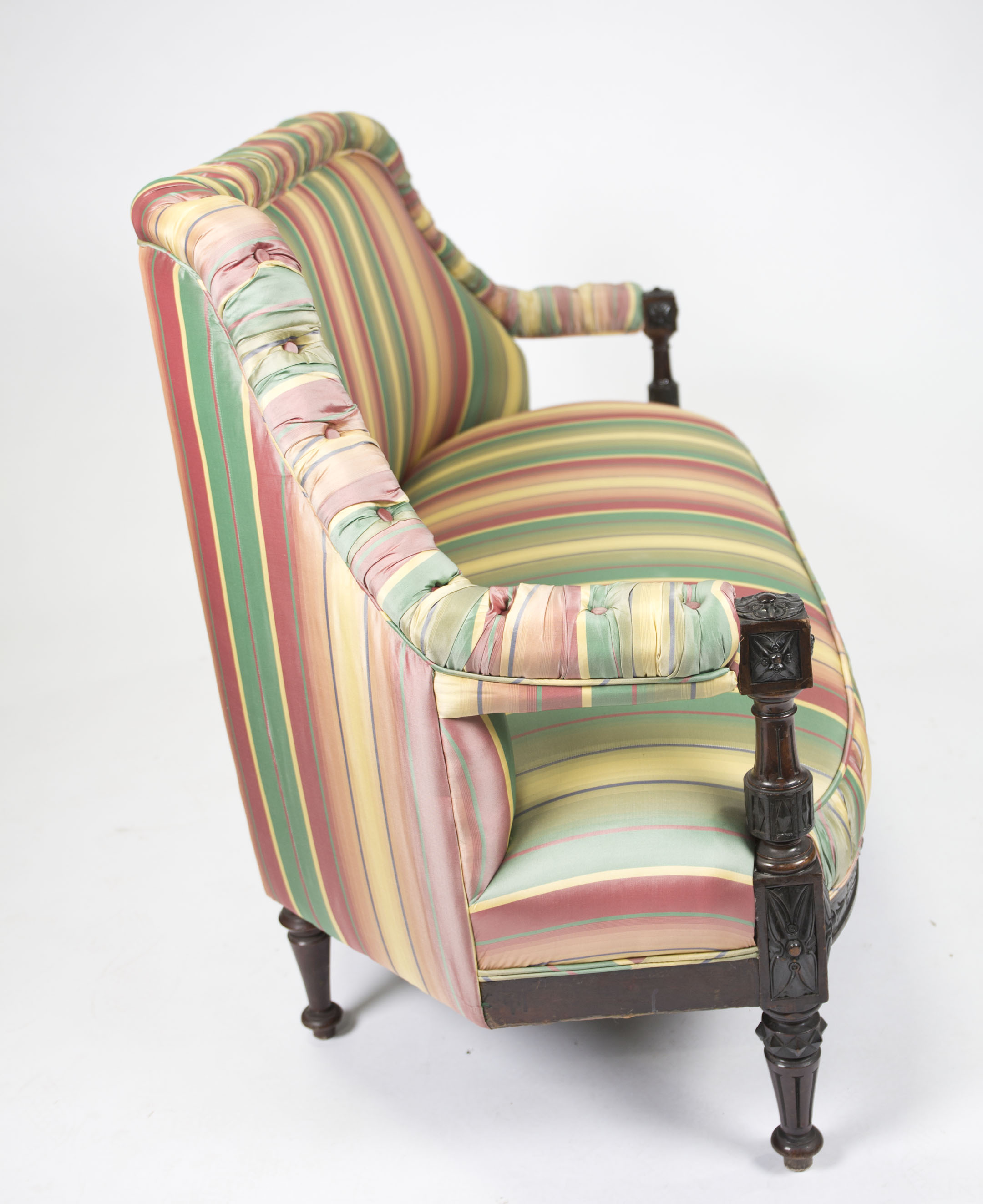 Spanish Revival Style Upholstered Loveseat