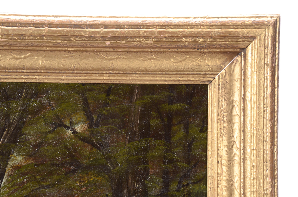 J. A. Leighner Antique Original Oil Landscape on Canvas