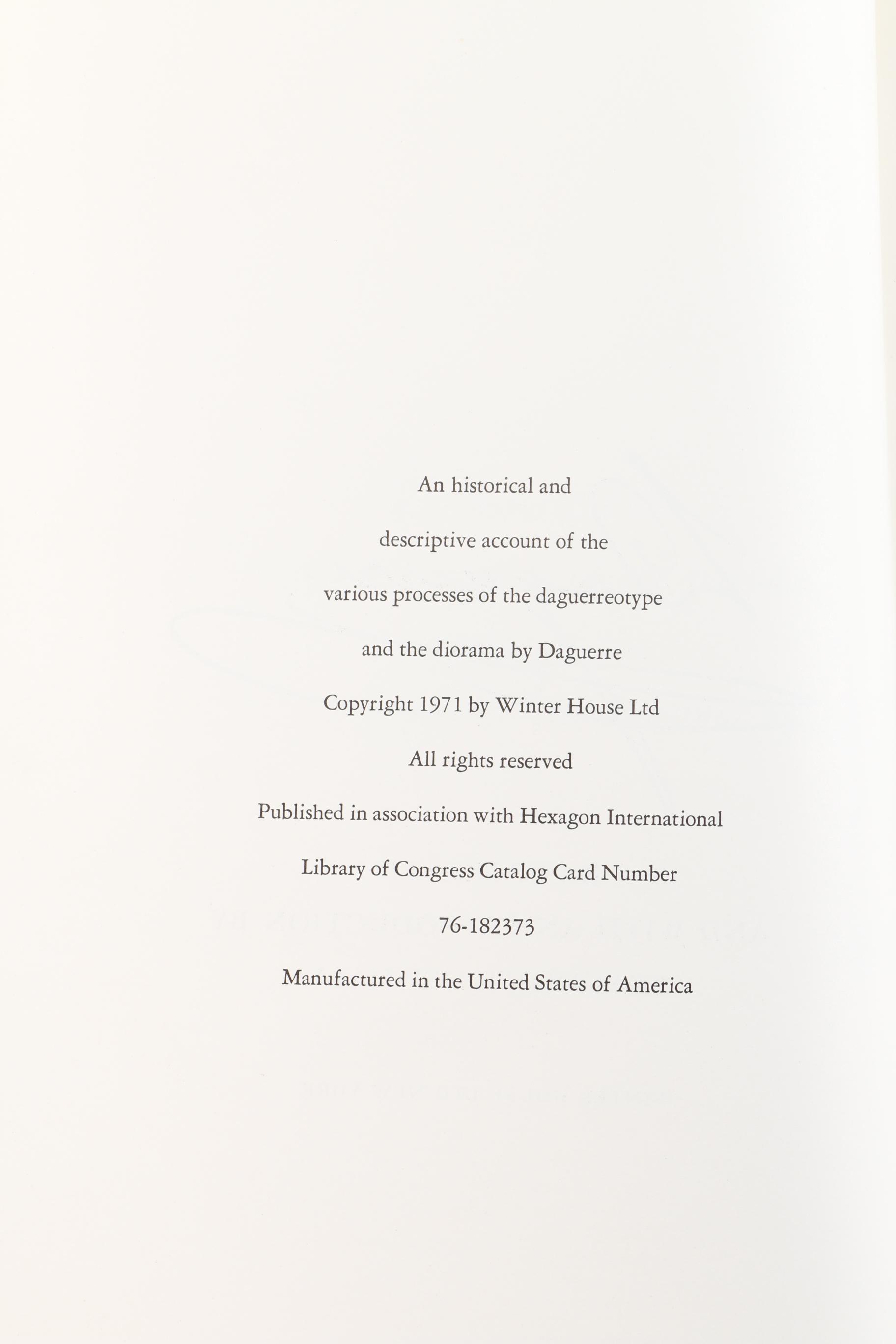 1971 "Daguerre" History Book on Daguerreotype Photography