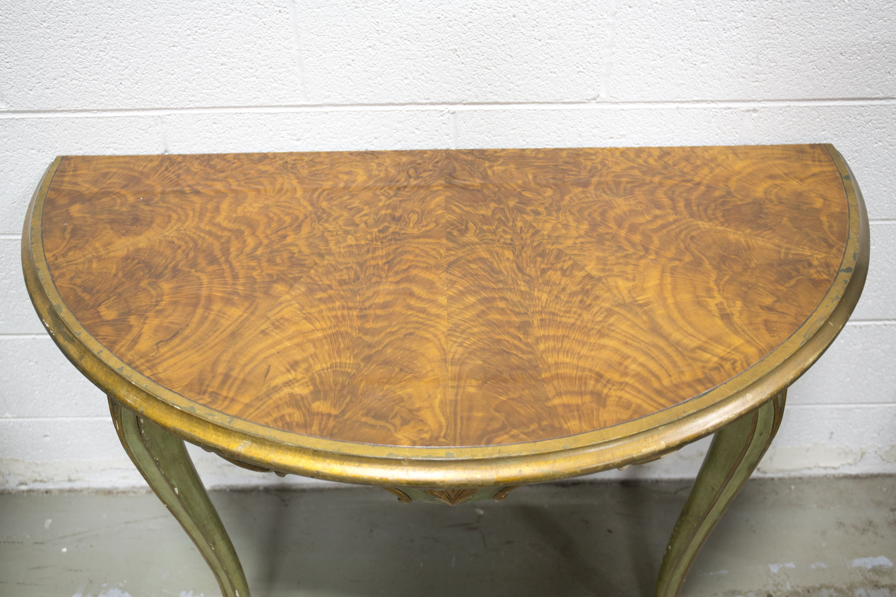 Vintage Louis XV Style Demilune Console Tables