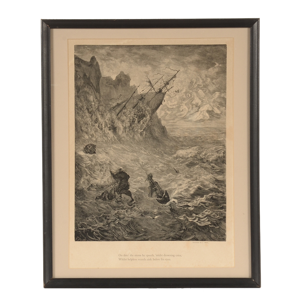 1866 Gustav Dore Wood Engraving from "The Legend of the Wandering Jew"