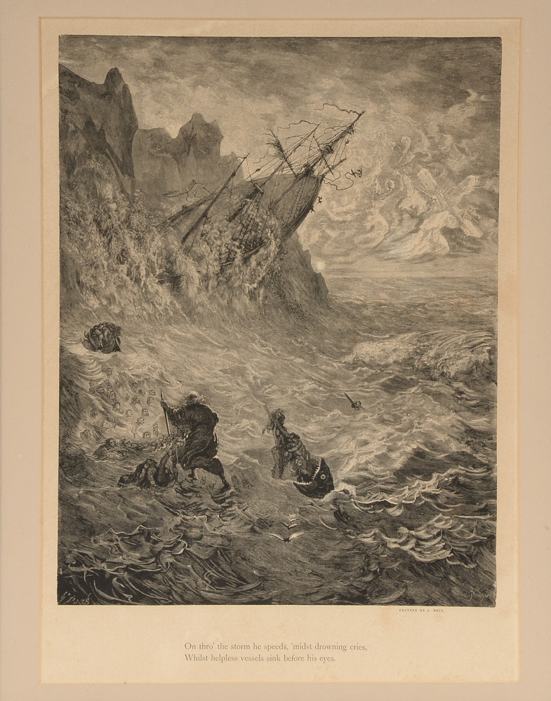 1866 Gustav Dore Wood Engraving from "The Legend of the Wandering Jew"