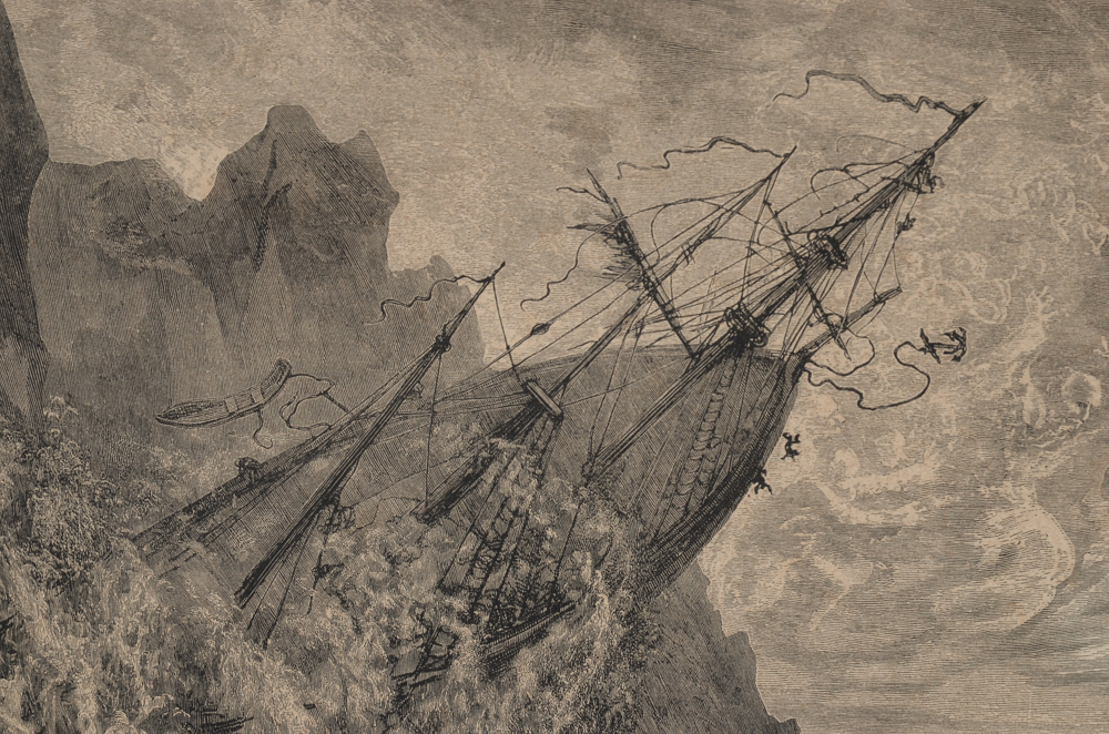 1866 Gustav Dore Wood Engraving from "The Legend of the Wandering Jew"