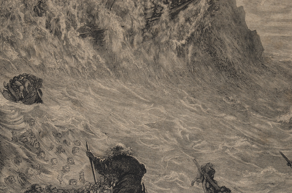 1866 Gustav Dore Wood Engraving from "The Legend of the Wandering Jew"