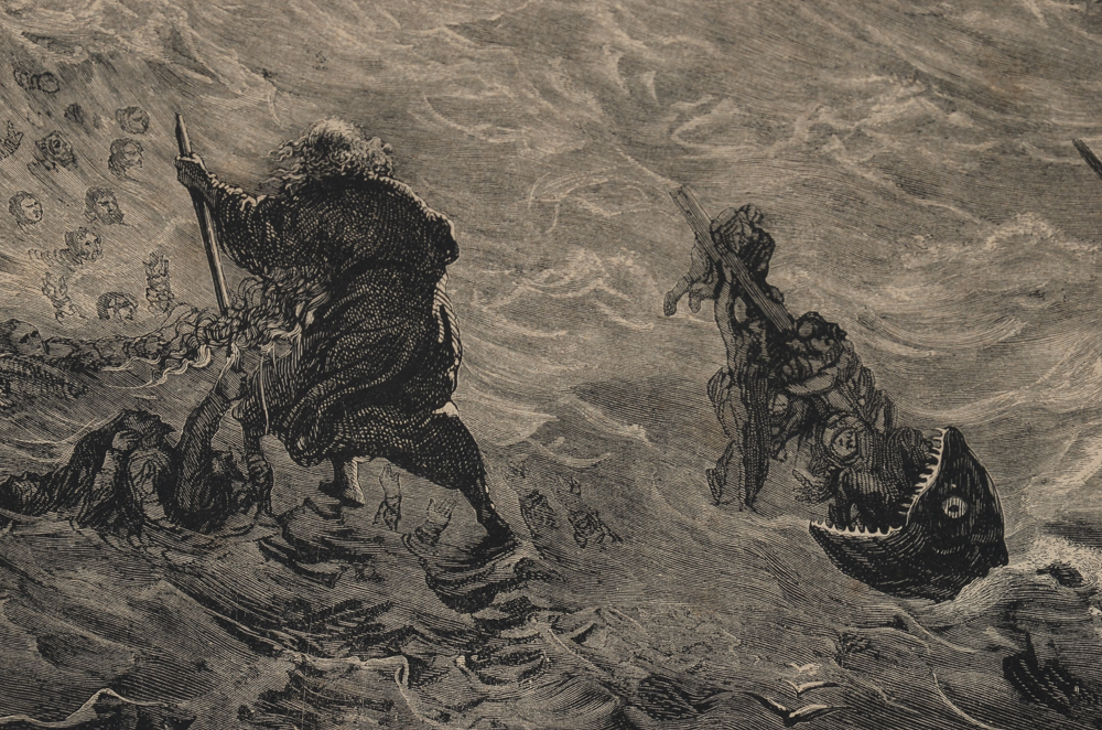 1866 Gustav Dore Wood Engraving from "The Legend of the Wandering Jew"