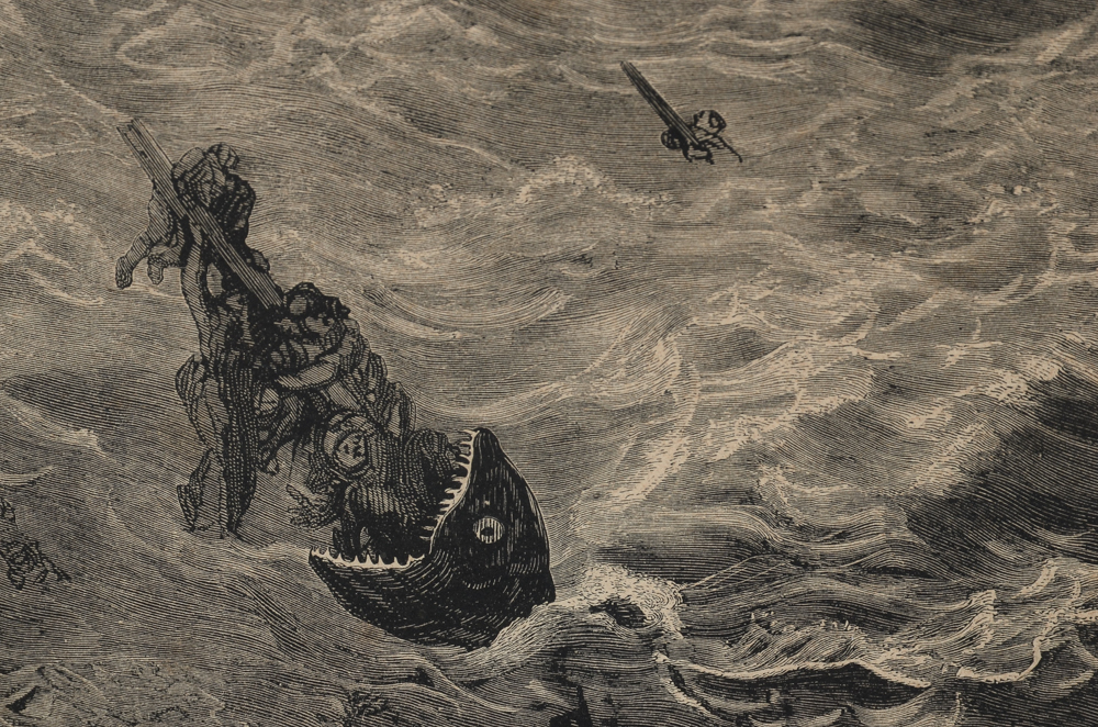 1866 Gustav Dore Wood Engraving from "The Legend of the Wandering Jew"