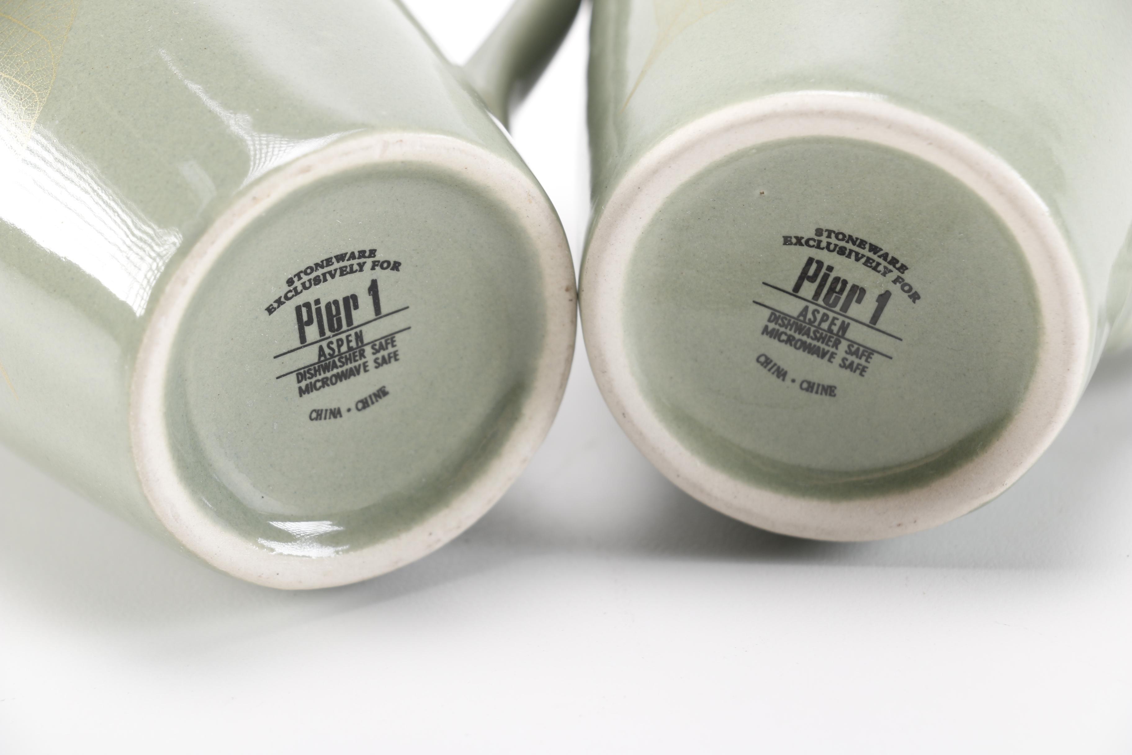 Pfaltzgraff Melamine Dish Set and Ceramic Pier One Mugs