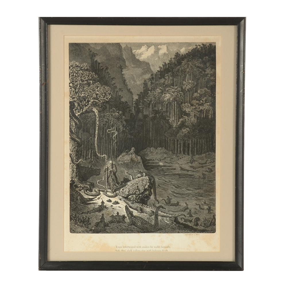 1866 Gustav Dore Wood Engraving from "The Legend of the Wandering Jew"