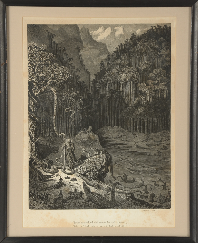 1866 Gustav Dore Wood Engraving from "The Legend of the Wandering Jew"