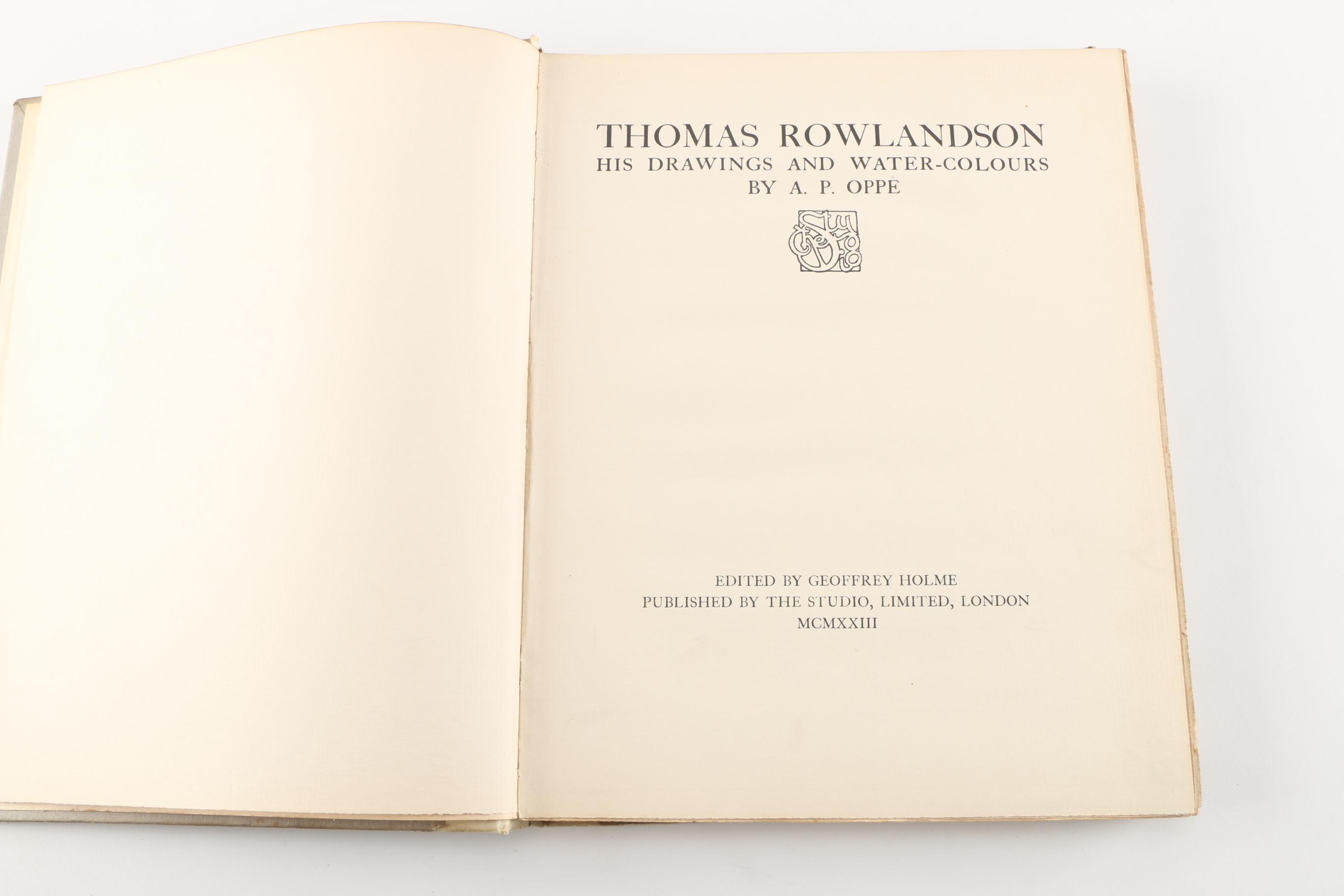 1923 "Thomas Rowlandson: His Drawings and Water-Colours" by A. P. Oppé