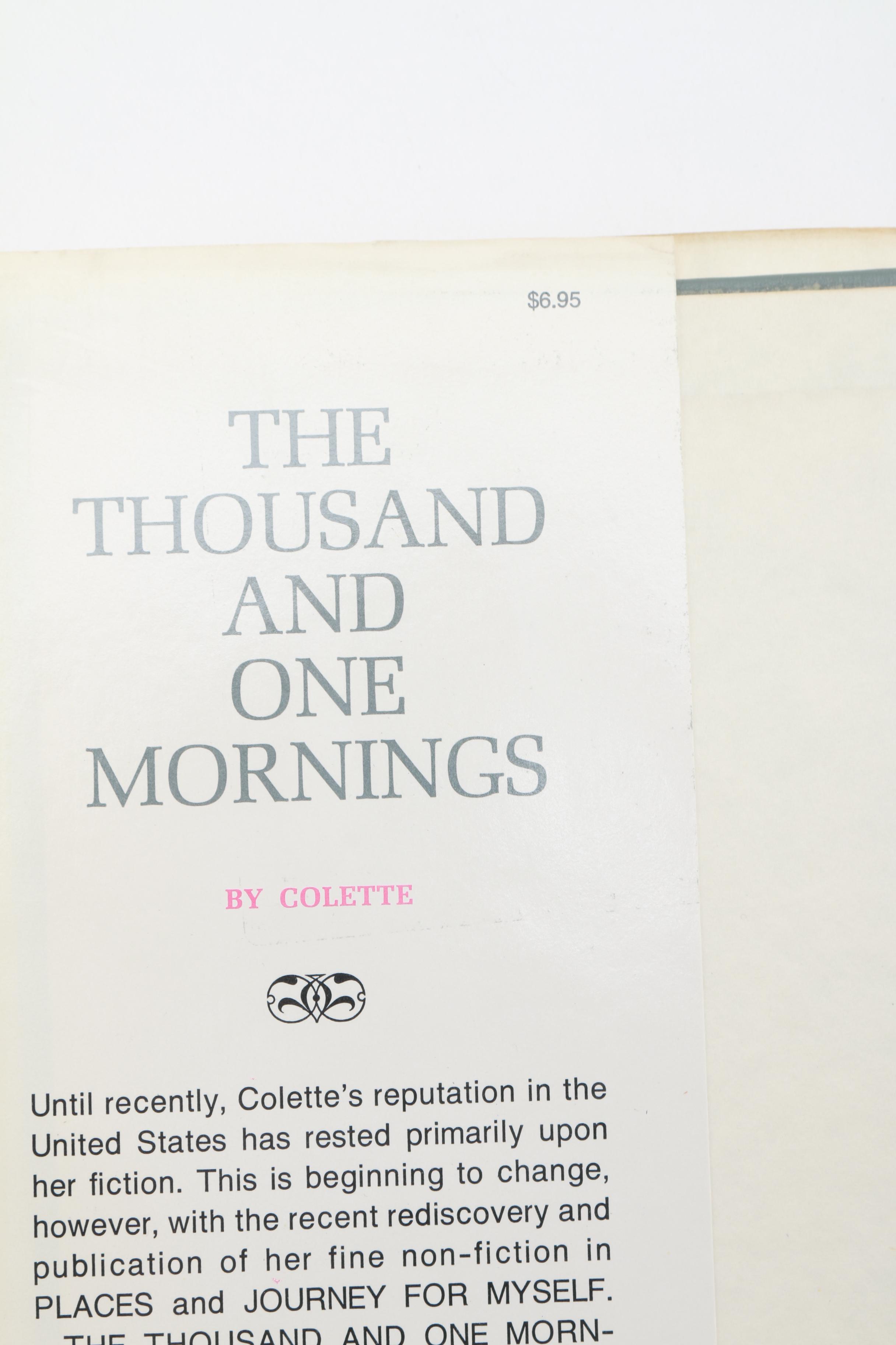1973 First U.S Printing "The Thousand and One Mornings" by Colette