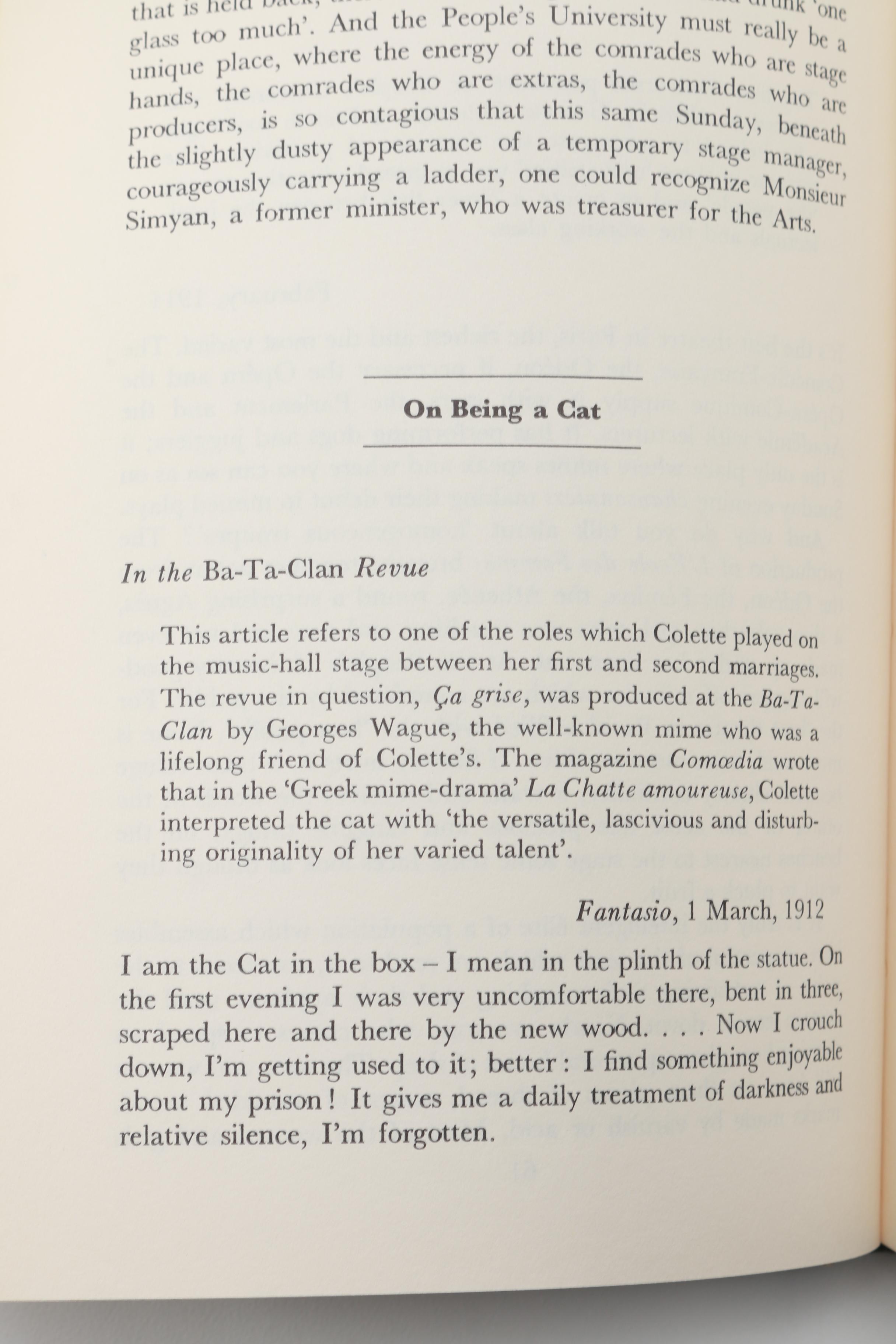 1973 First U.S Printing "The Thousand and One Mornings" by Colette