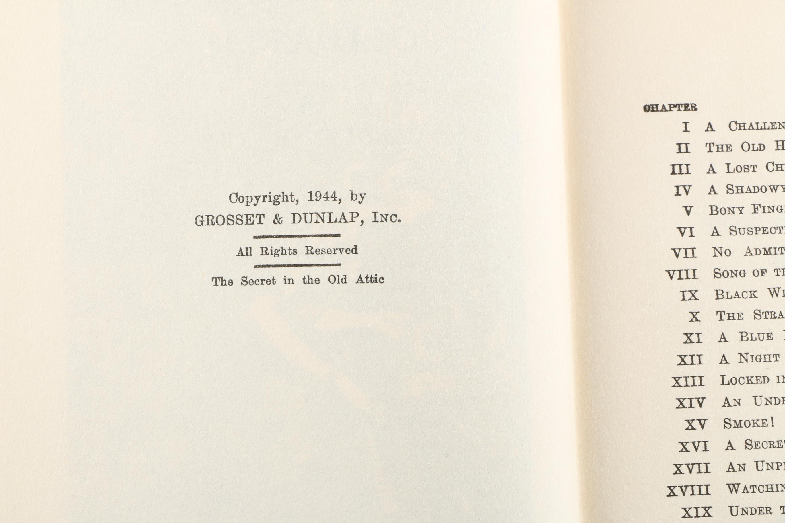 1953 Nancy Drew Novel "The Secret in the Old Attic"
