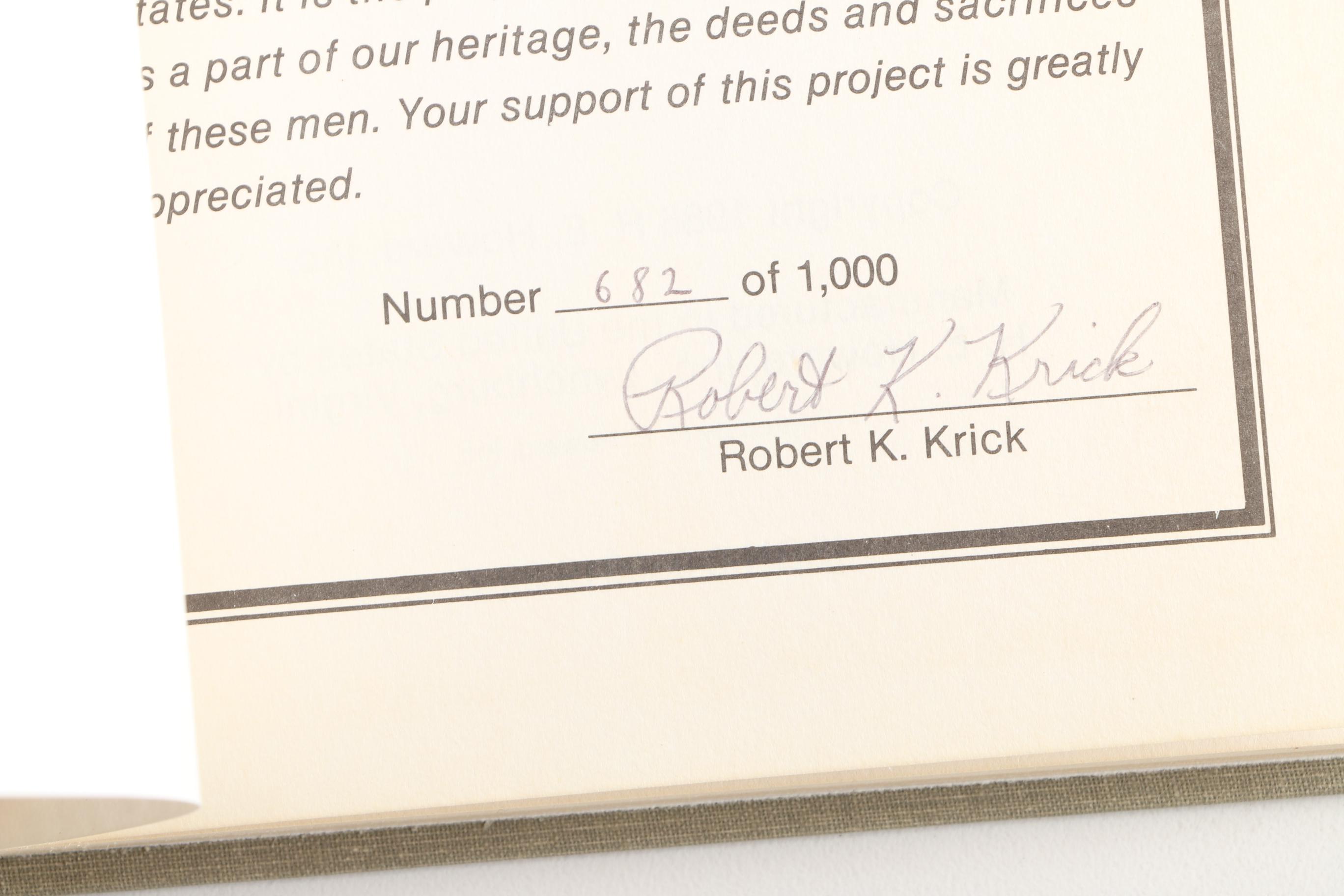 1986 Signed Limited First Edition of "The Fredericksburg Artillery" by Robert Krick