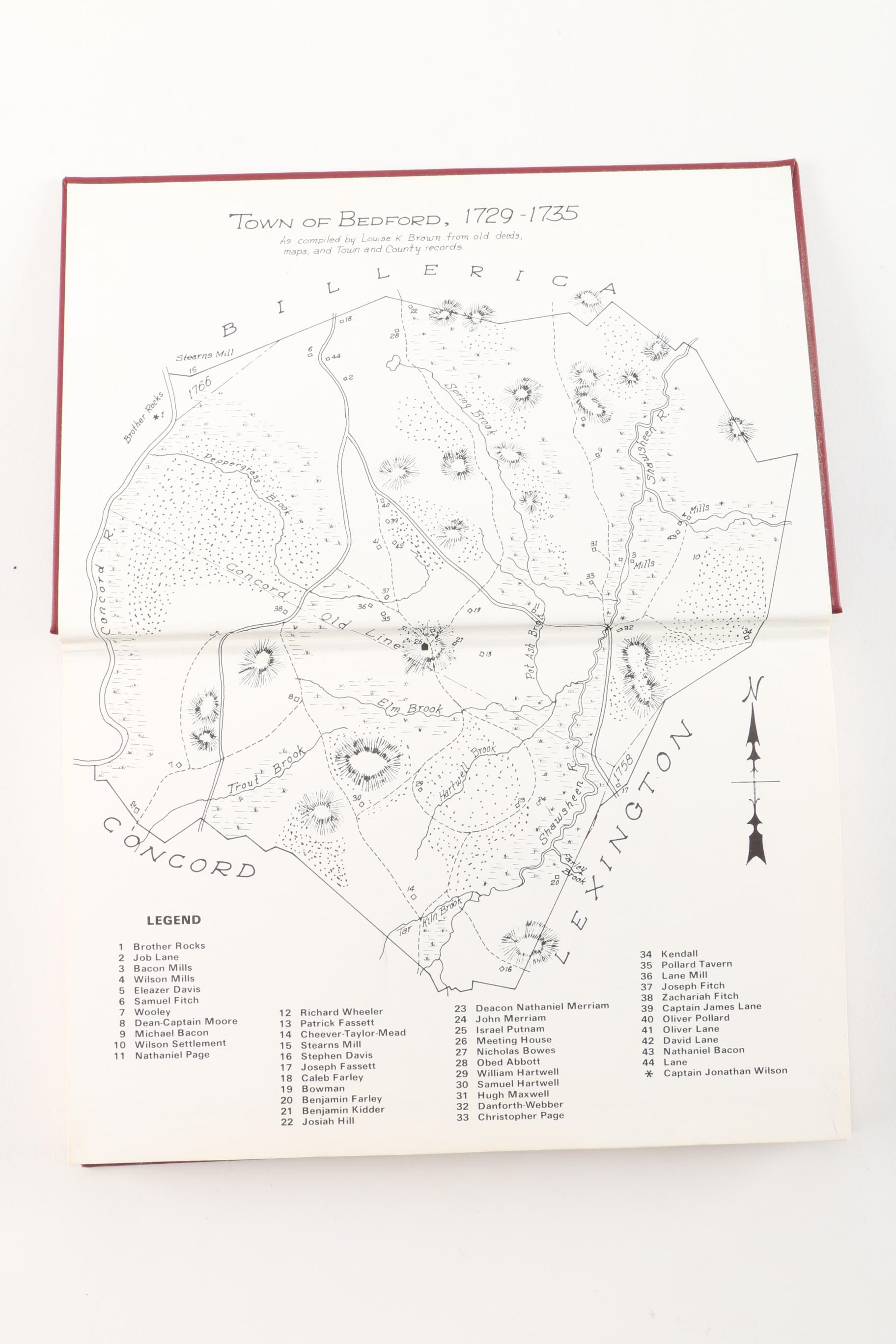 1968 First Edition Signed "Wilderness Town, The Story of Bedford, Massachusetts" by Louise K. Brown