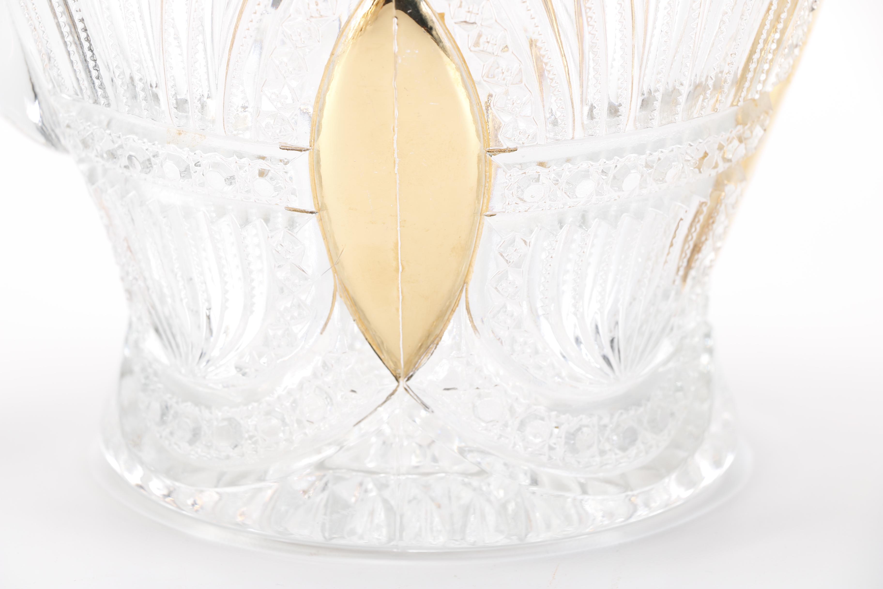 Vintage Heisy Gold Trimmed "Prince Of Wales Plumes" Glassware Set