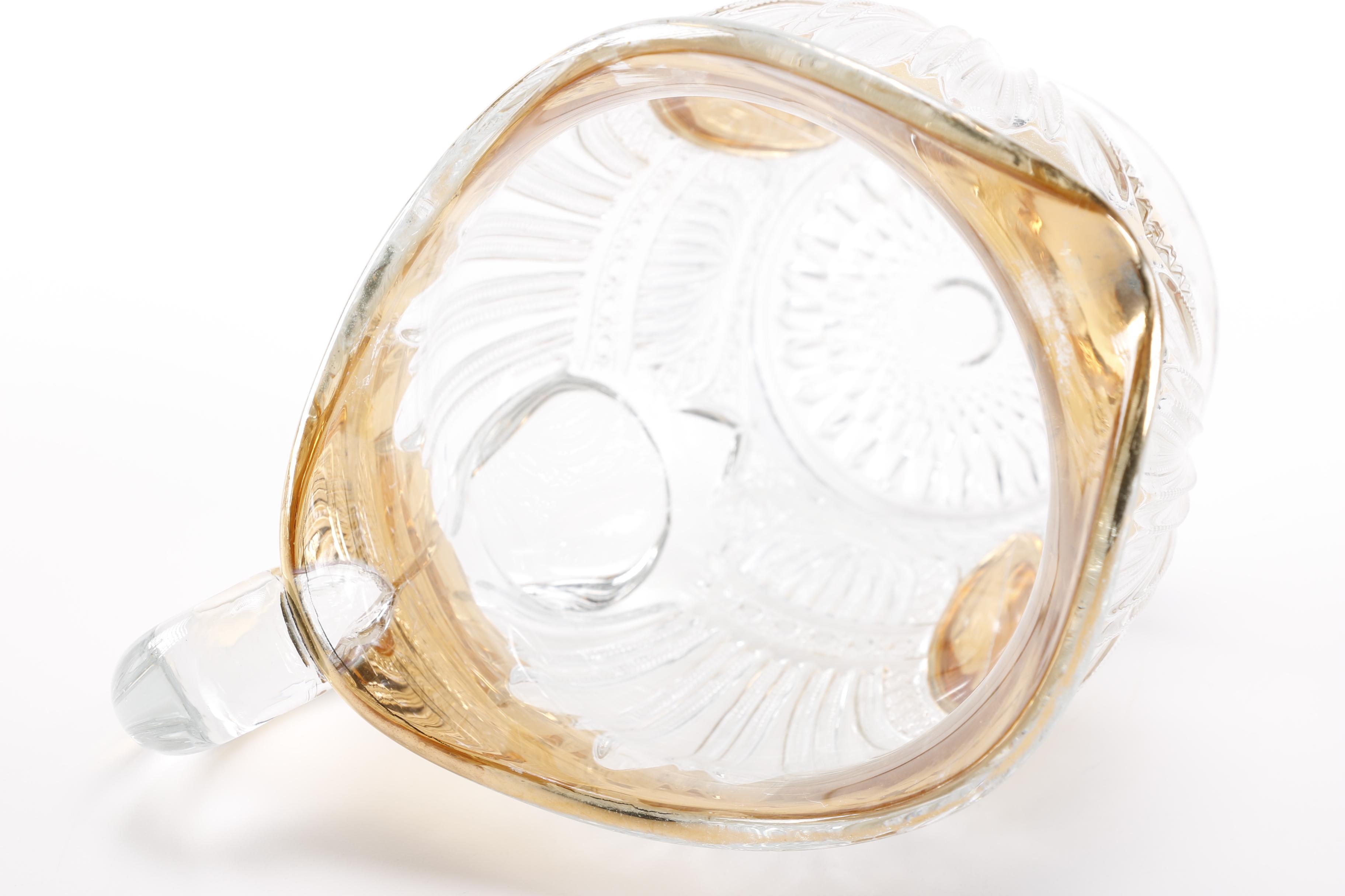 Vintage Heisy Gold Trimmed "Prince Of Wales Plumes" Glassware Set