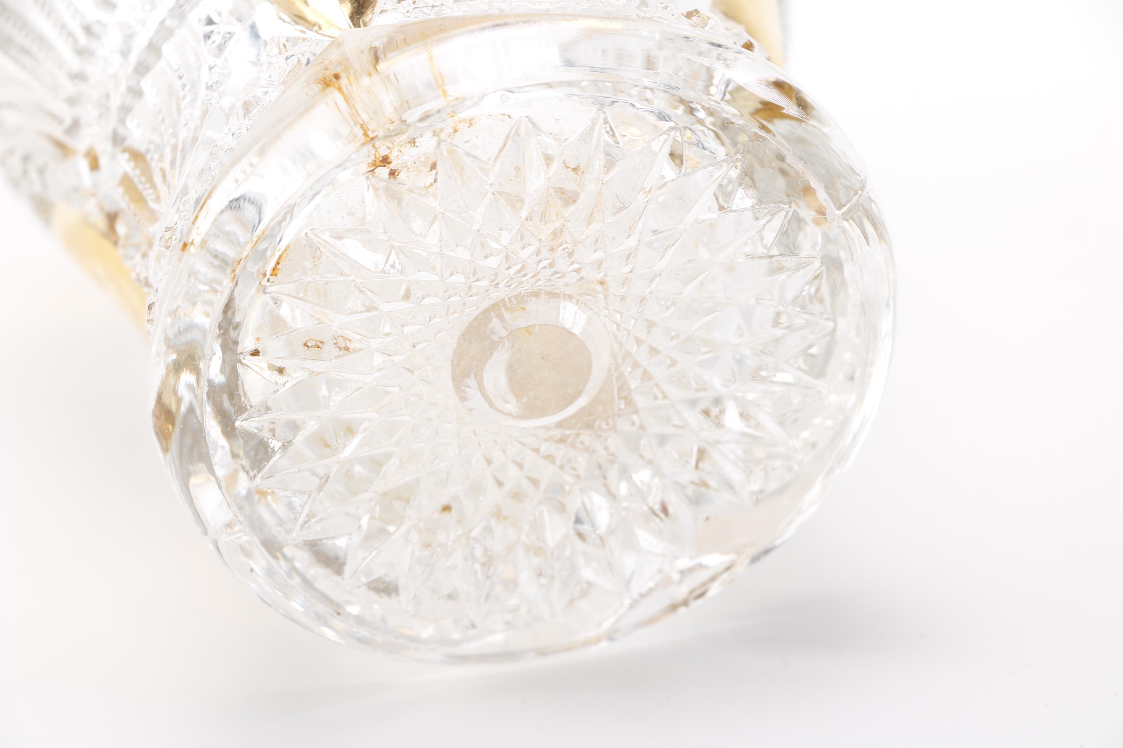 Vintage Heisy Gold Trimmed "Prince Of Wales Plumes" Glassware Set