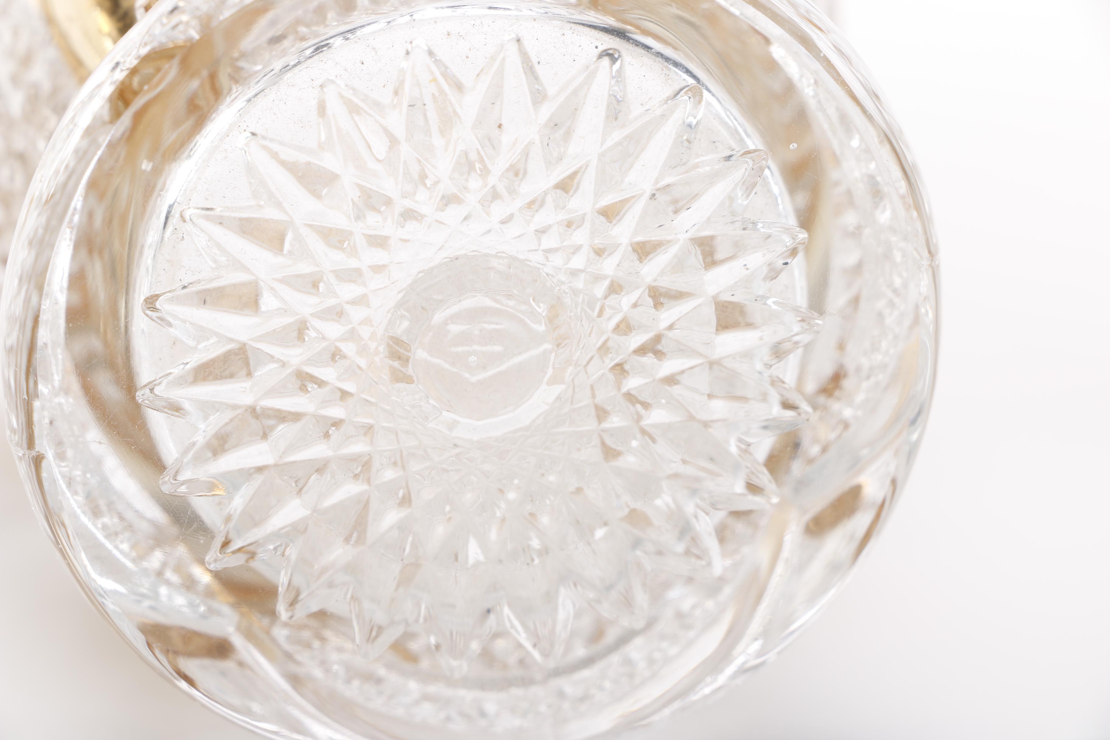 Vintage Heisy Gold Trimmed "Prince Of Wales Plumes" Glassware Set