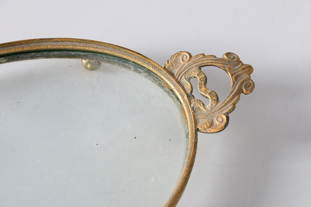 Ornate Art Glass Perfume Bottles with Vanity Trays