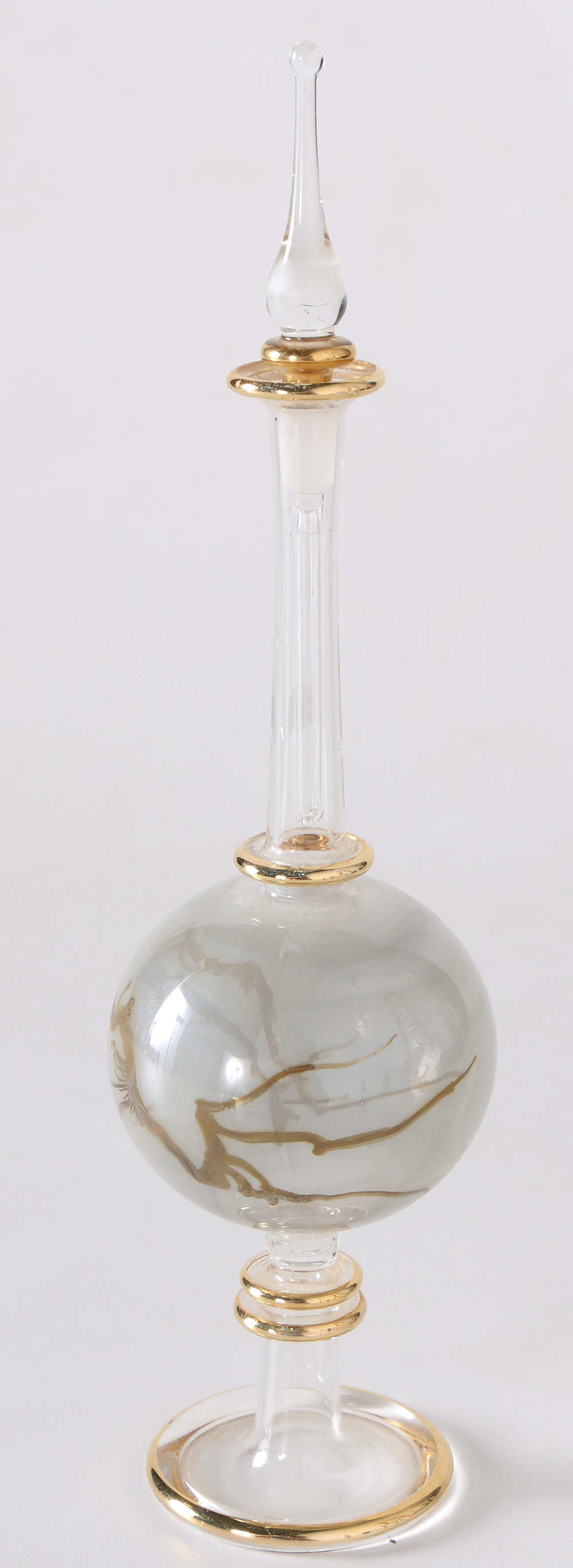 Ornate Art Glass Perfume Bottles with Vanity Trays