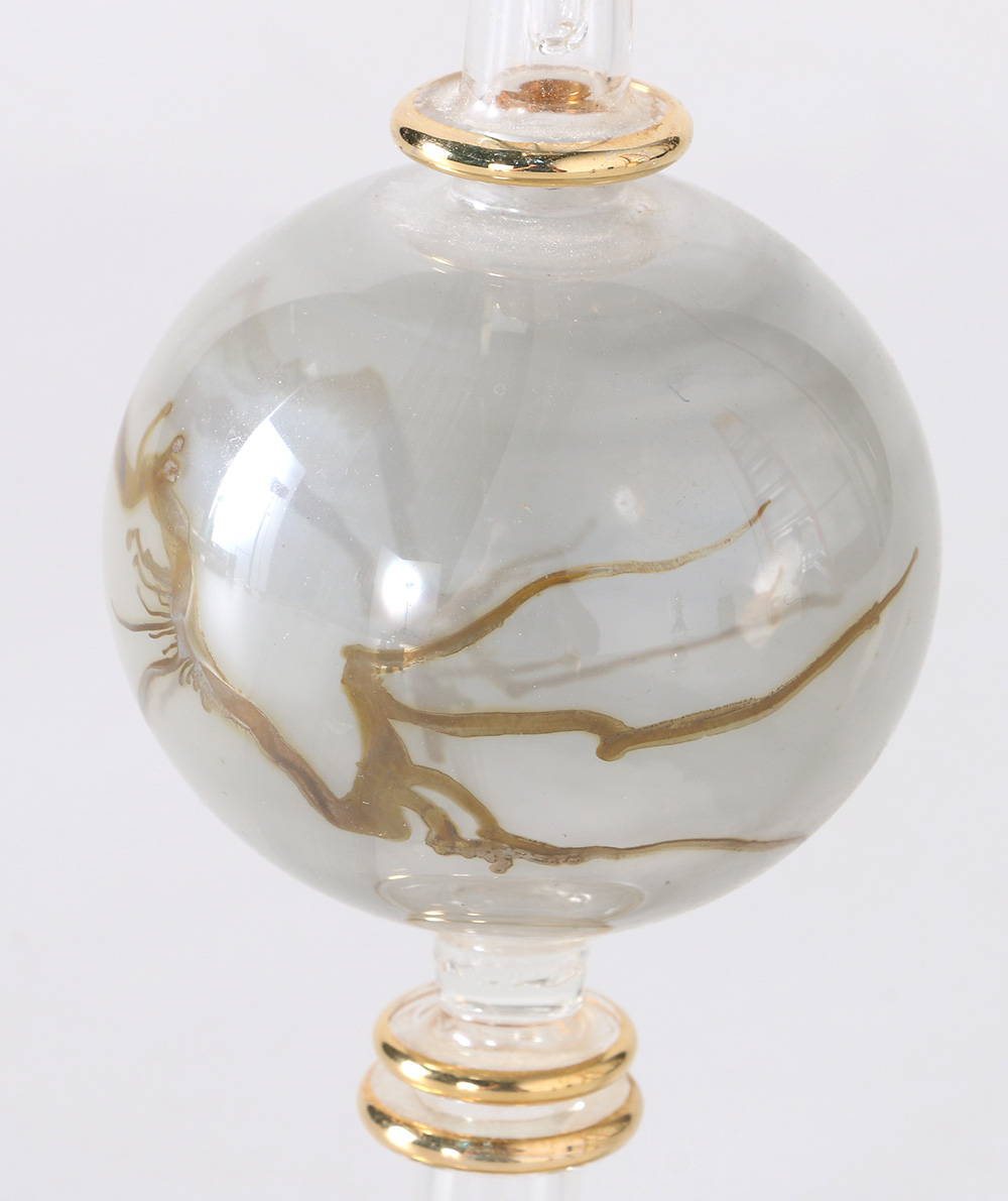 Ornate Art Glass Perfume Bottles with Vanity Trays