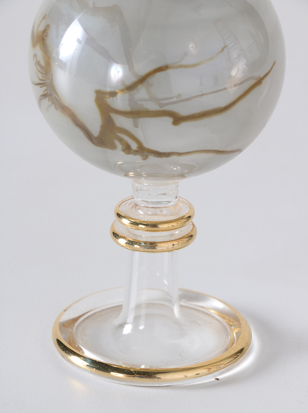 Ornate Art Glass Perfume Bottles with Vanity Trays