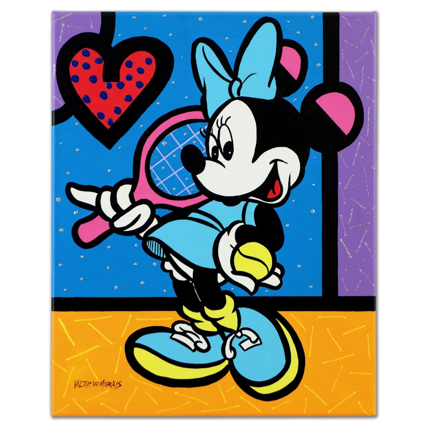 Valter Morais Acrylic Painting "Minnie Mouse (Tennis)"