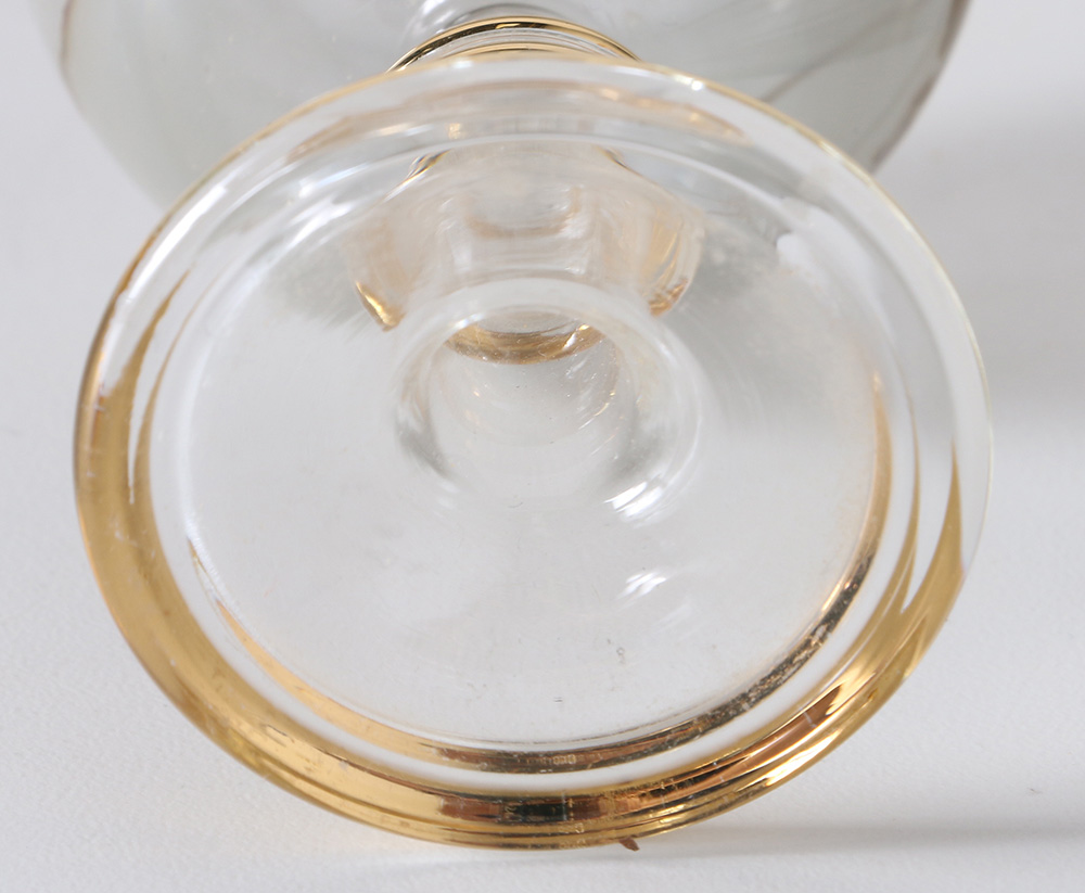 Ornate Art Glass Perfume Bottles with Vanity Trays