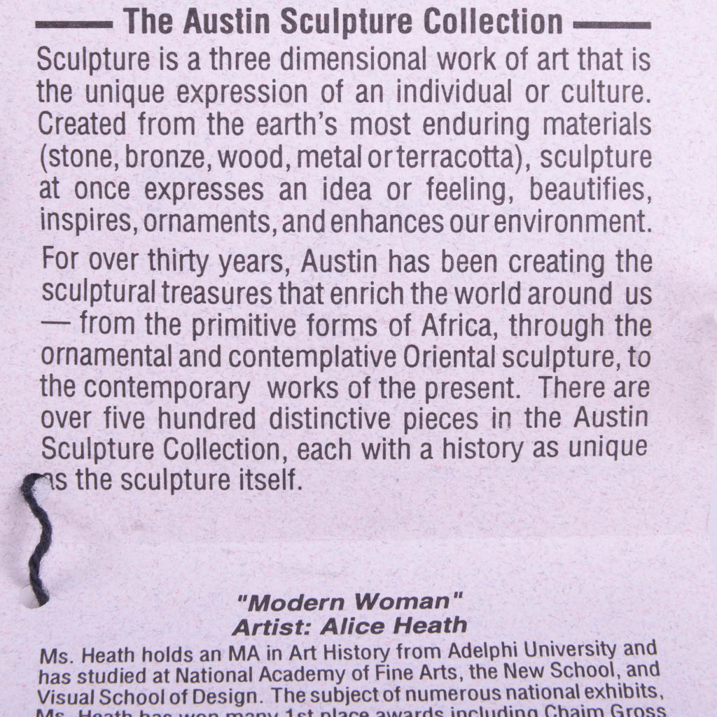 Reproduction Sculpture After  Alice Heath's "Modern Woman"