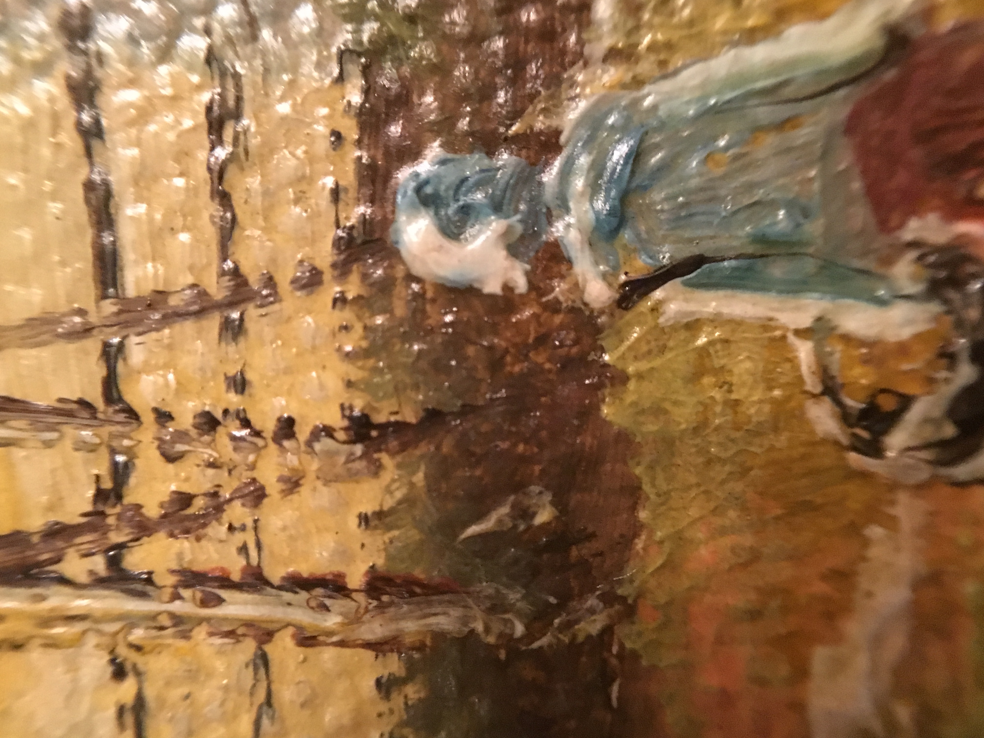 Pollini Signed Acrylic Painting by L. Pollini