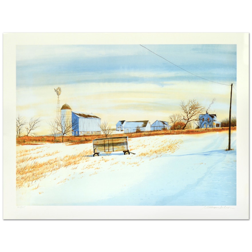 William Nelson Limited Edition Lithograph on Paper "The Lonely Wagon"