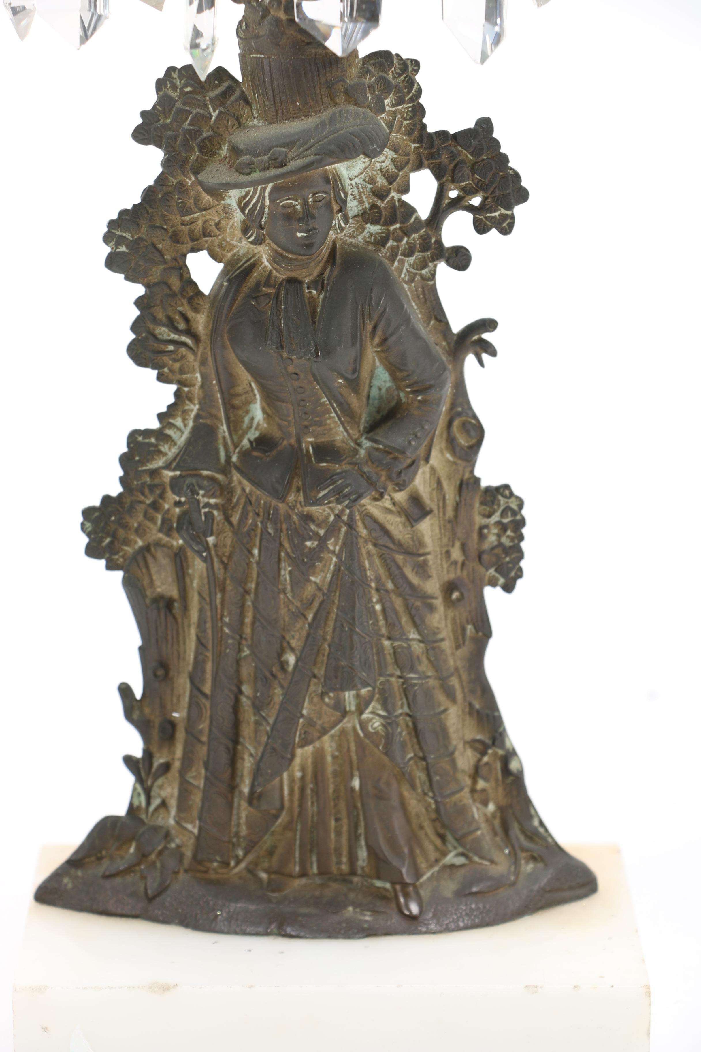 Marble and Cut Glass Candelabra