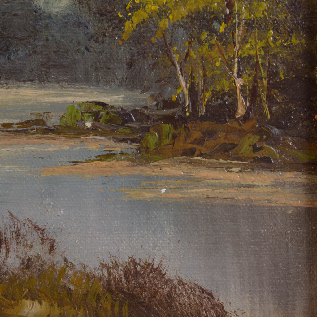 Original Mountain Landscape Oil Painting Signed I. Cafieri