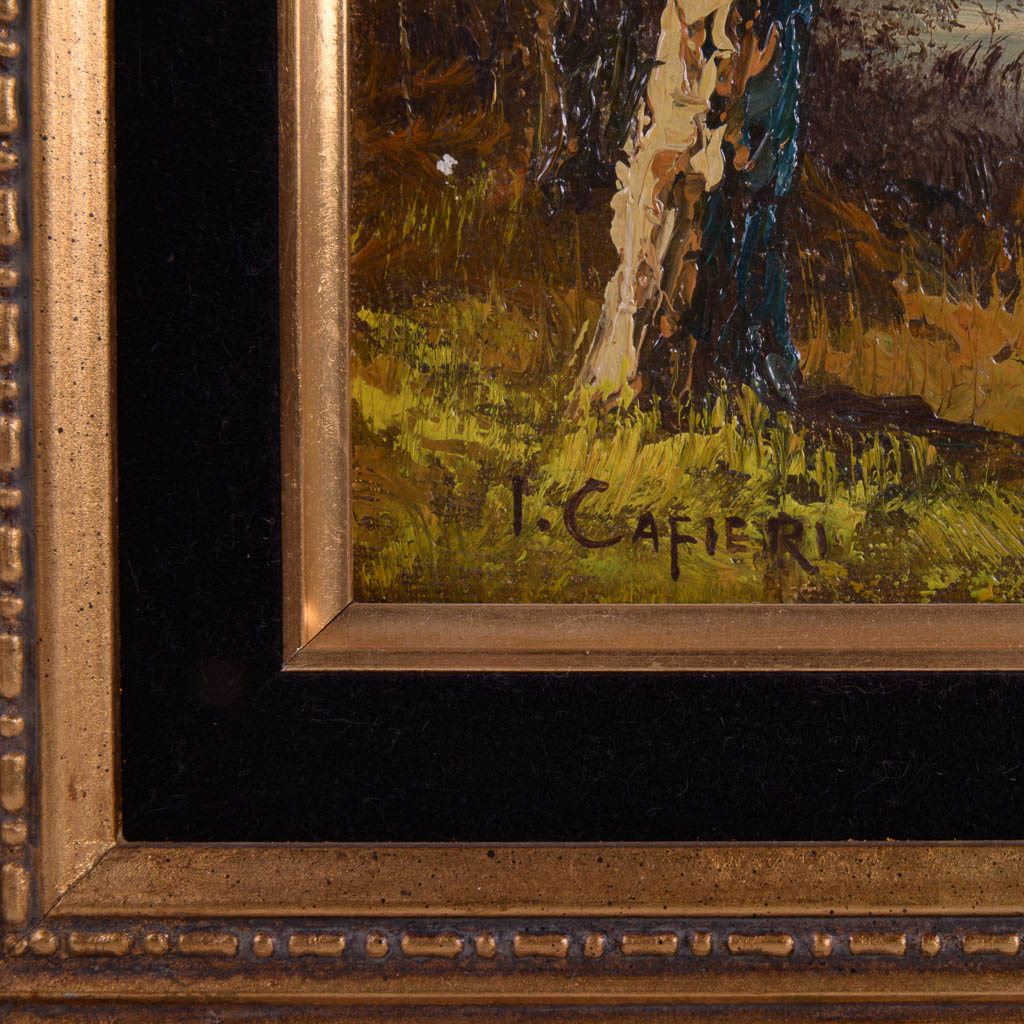 Original Mountain Landscape Oil Painting Signed I. Cafieri