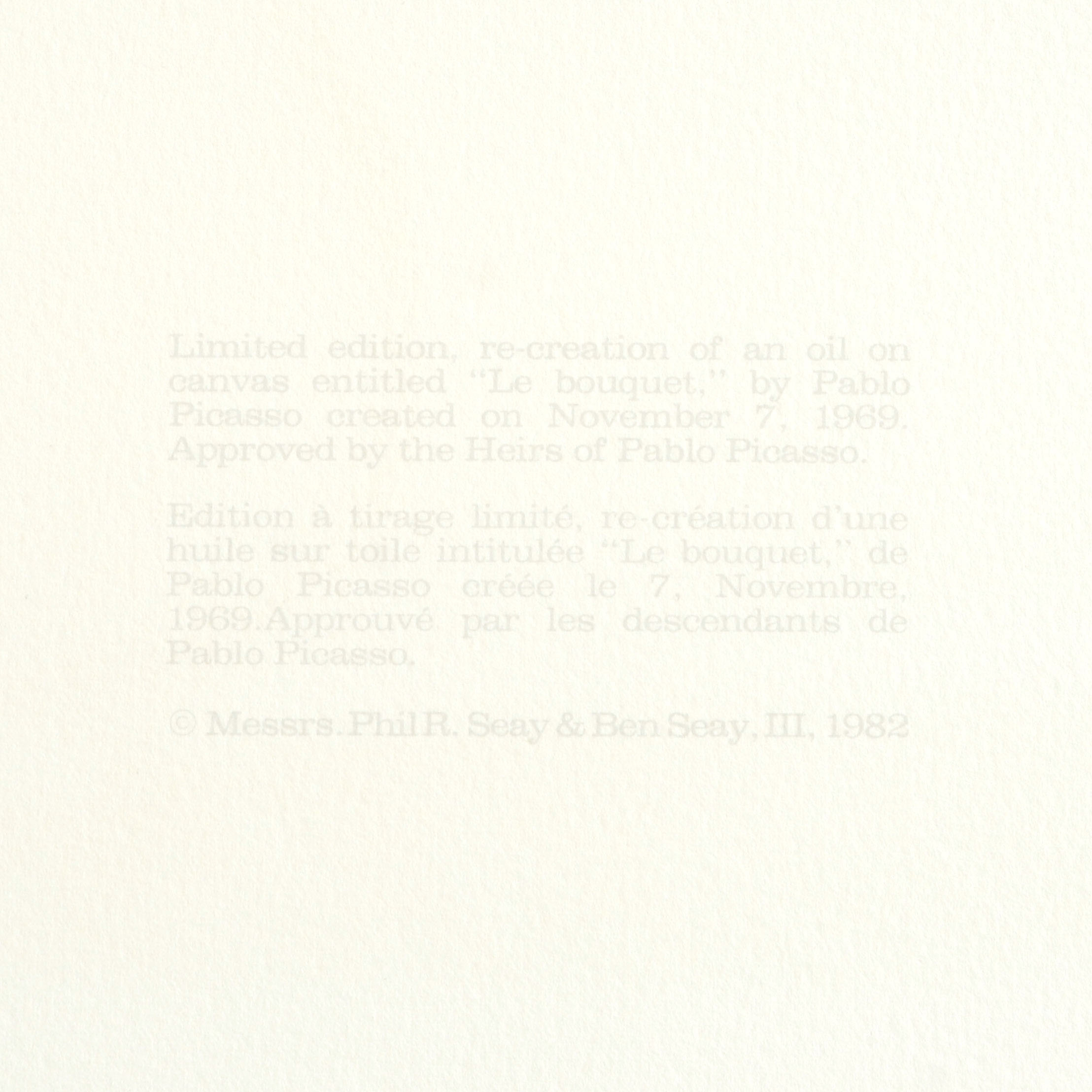 Marina Picasso Limited Edition Lithograph "Le Bouquet"